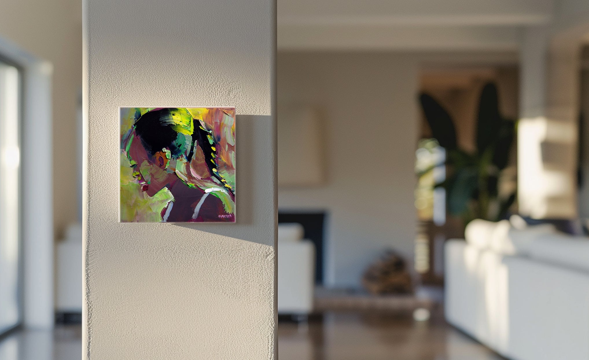 Girl with a Ponytail 20x20cm Oil on Canvas