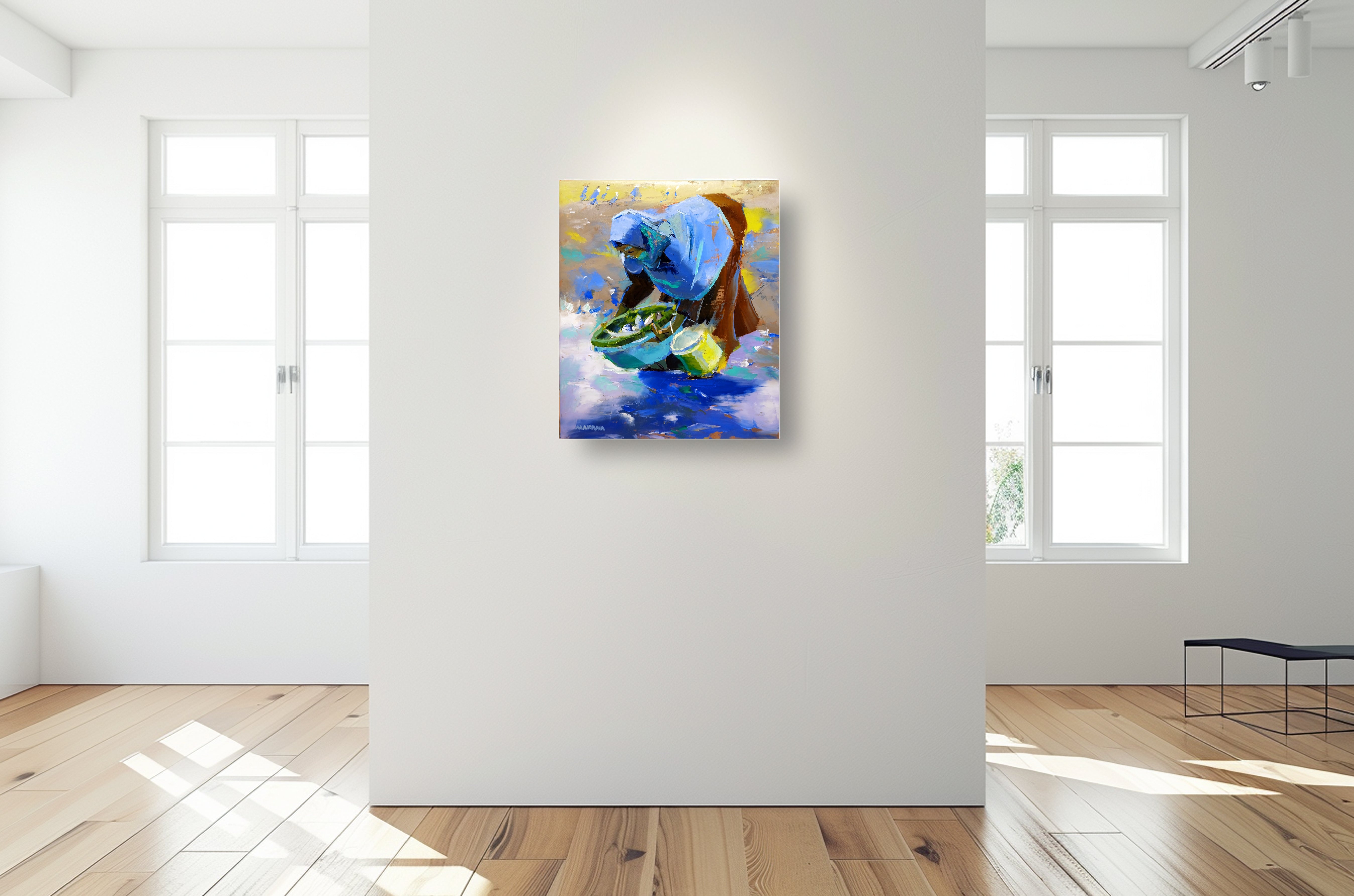 The Catch 68x80cm Oil On Canvas
