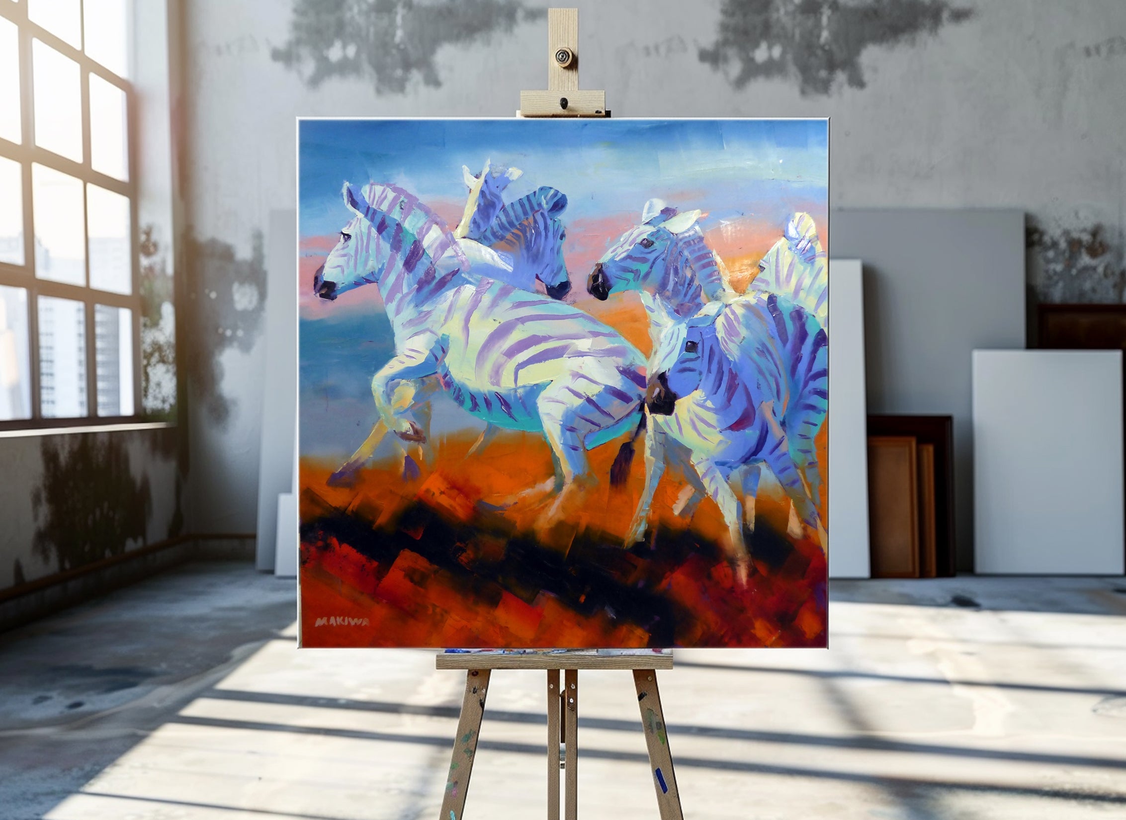 On High Alert 120x120cm Oil on Canvas