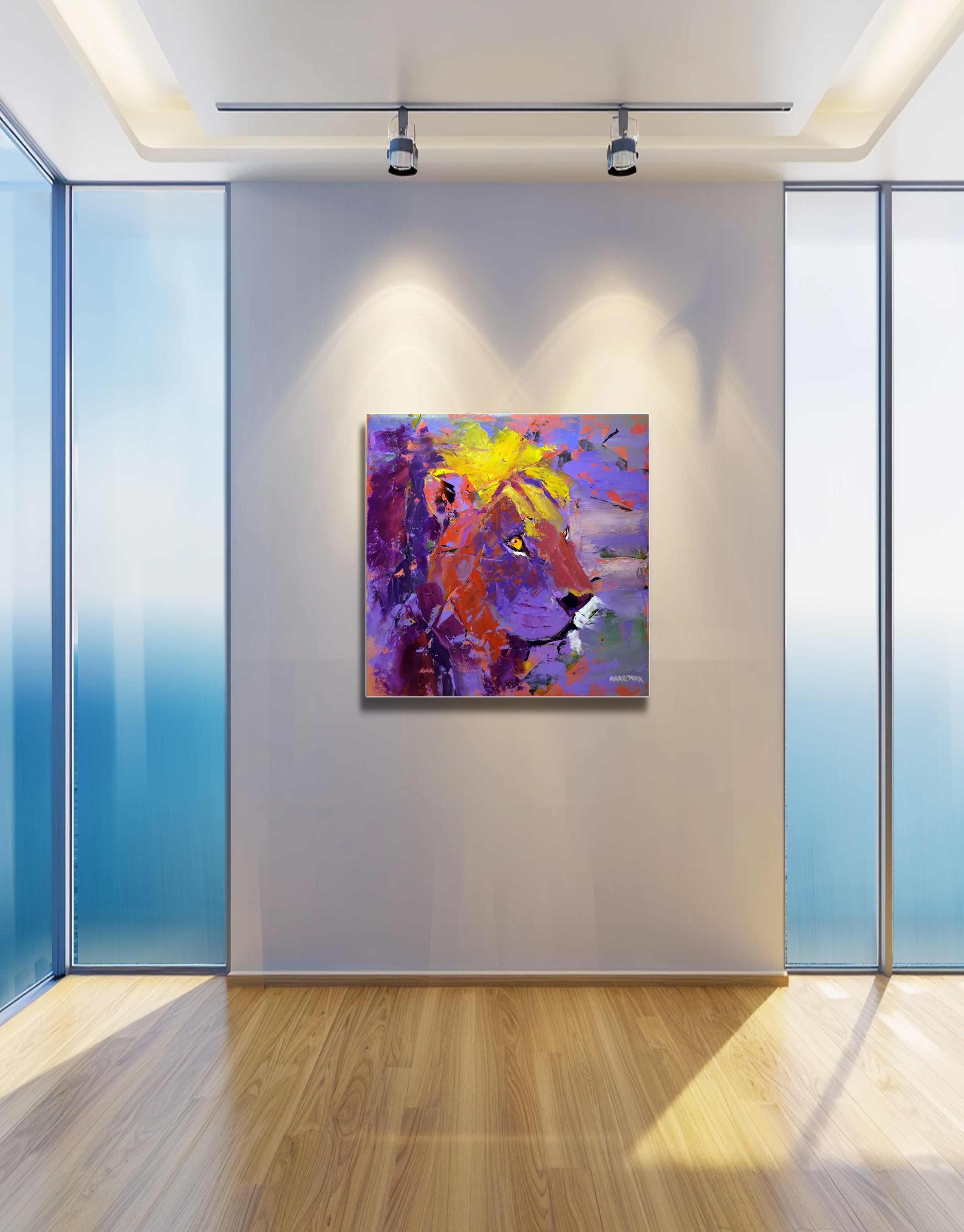 Lion Territory 80x80cm Oil on Canvas