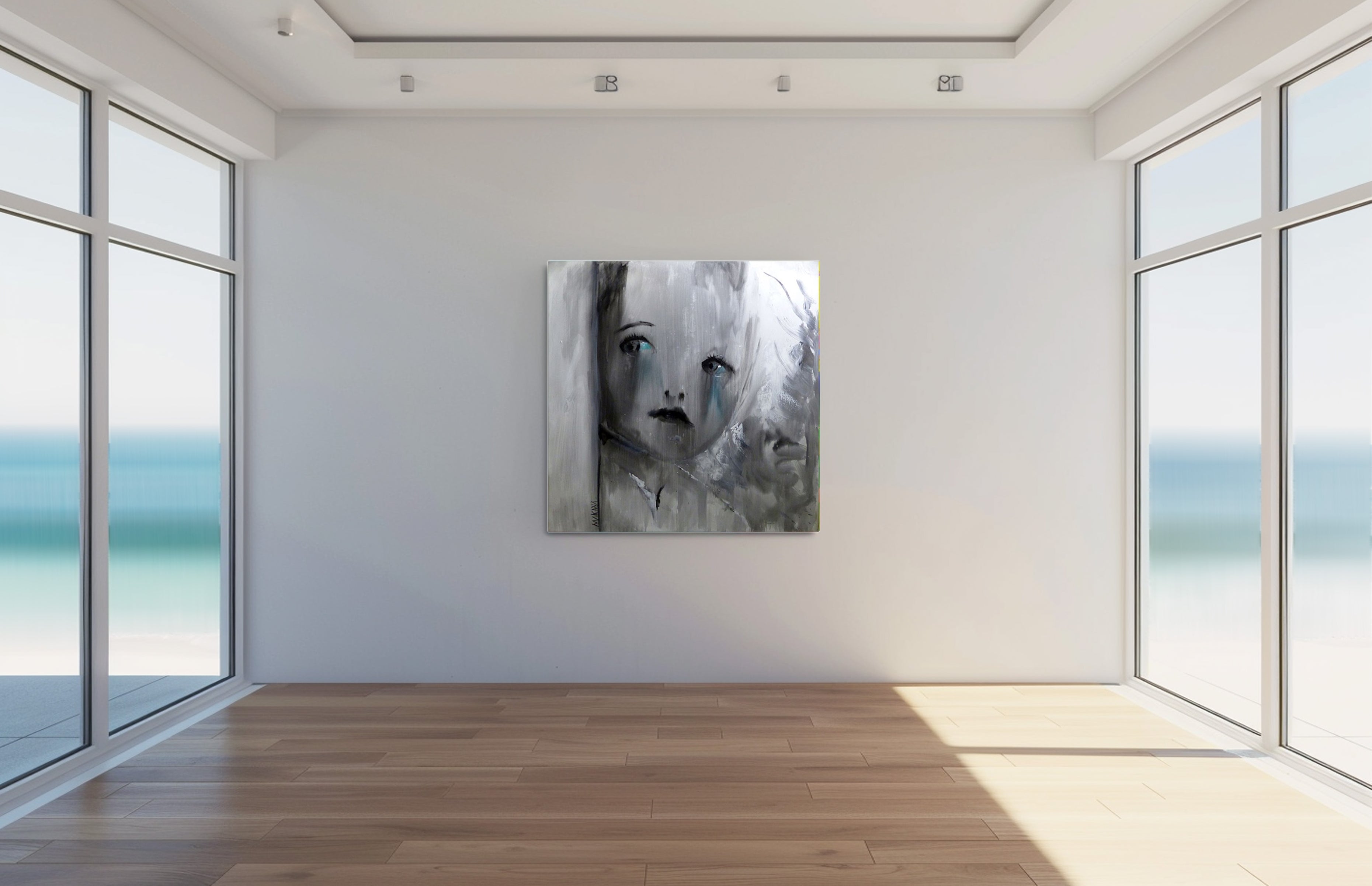 Makiwa Head No 12, 100x100cm Acrylic on Canvas