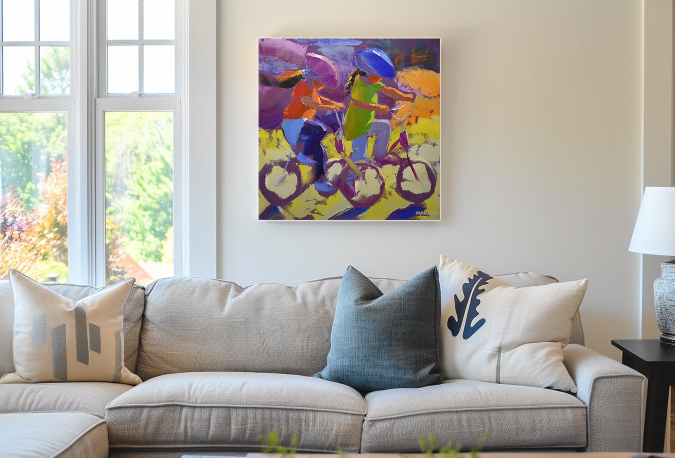 Racing Sunshine 80x80cm Oil on Canvas