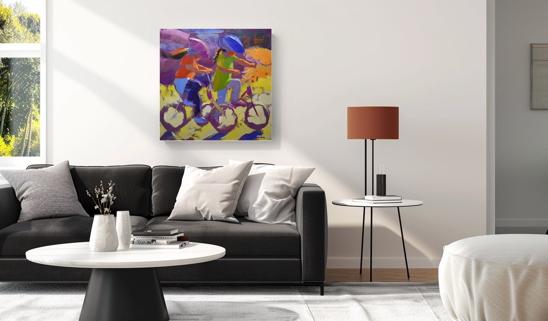Racing Sunshine 80x80cm Oil on Canvas