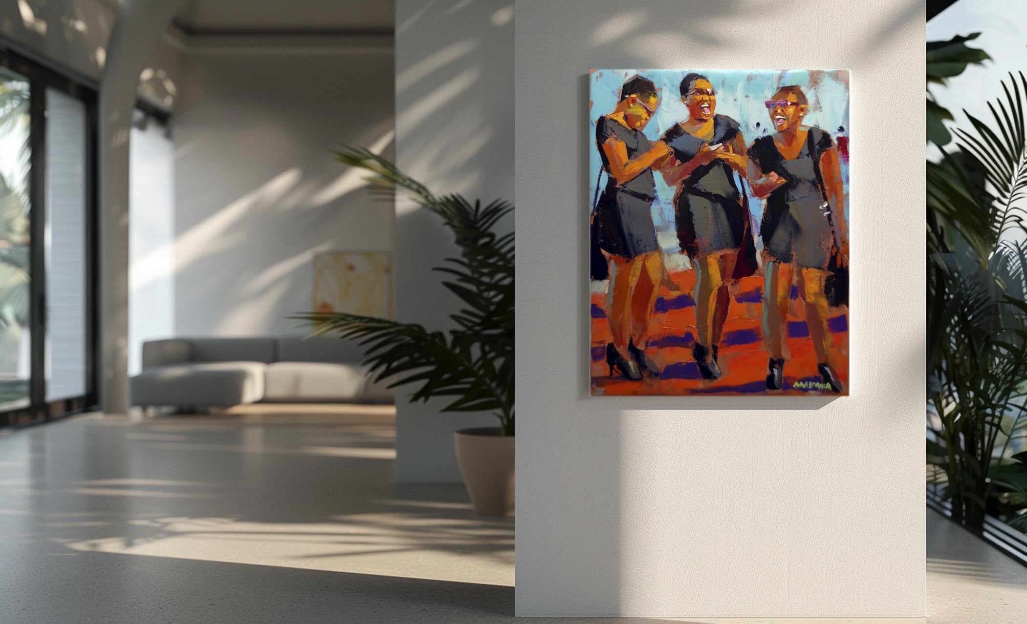 Girls in Black 56x71cm Oil on Canvas