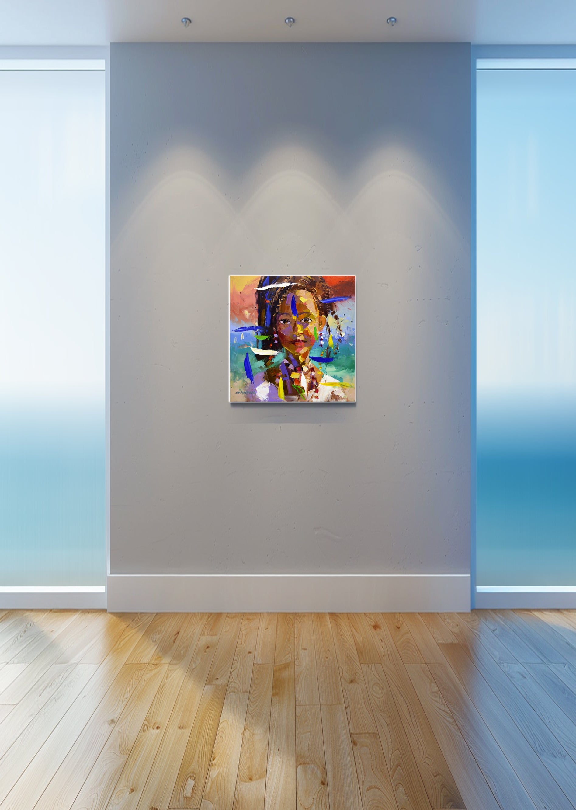 African Girl 5 50x50cm Oil on Canvas
