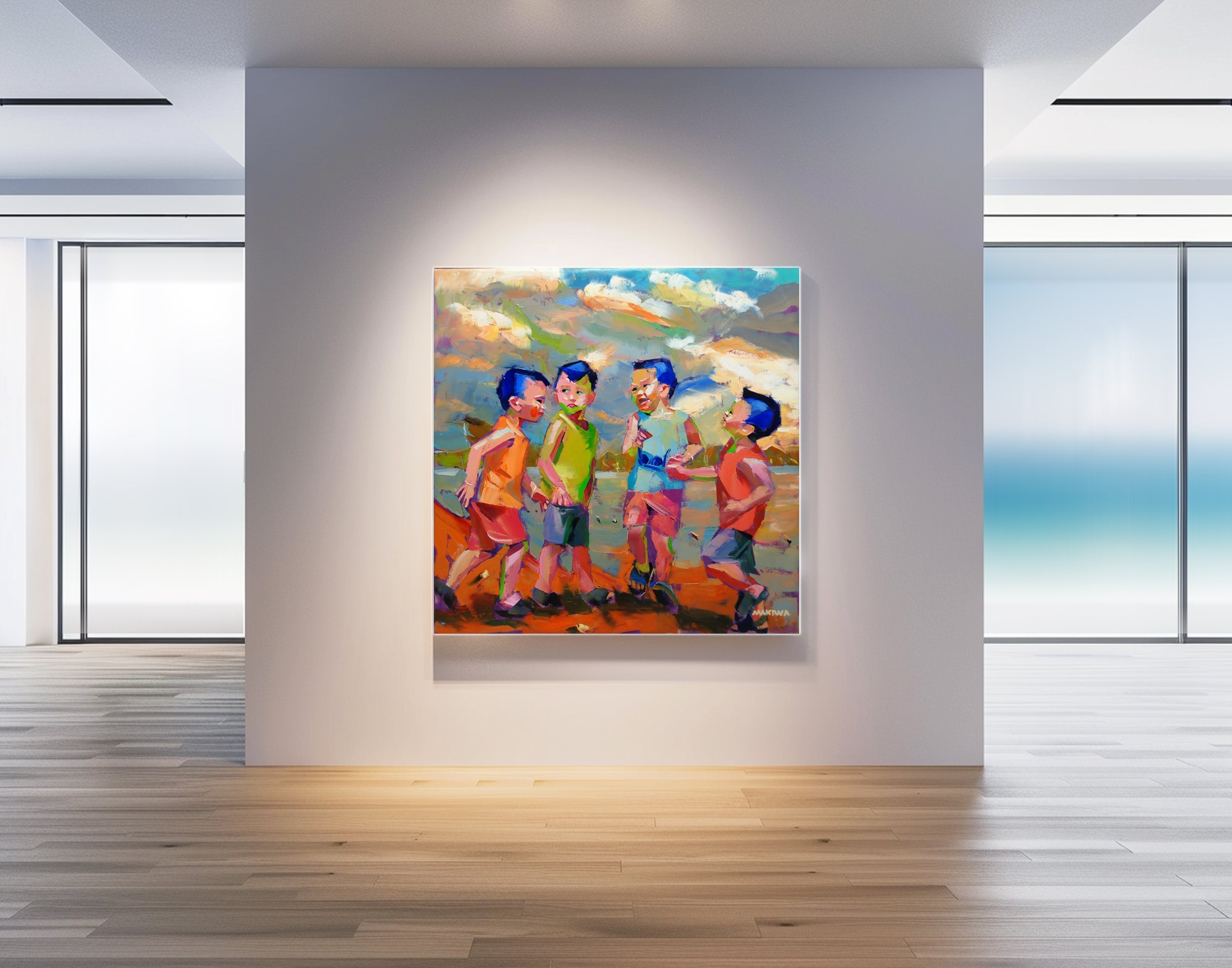 The Boys 120x120cm Oil on Canvas