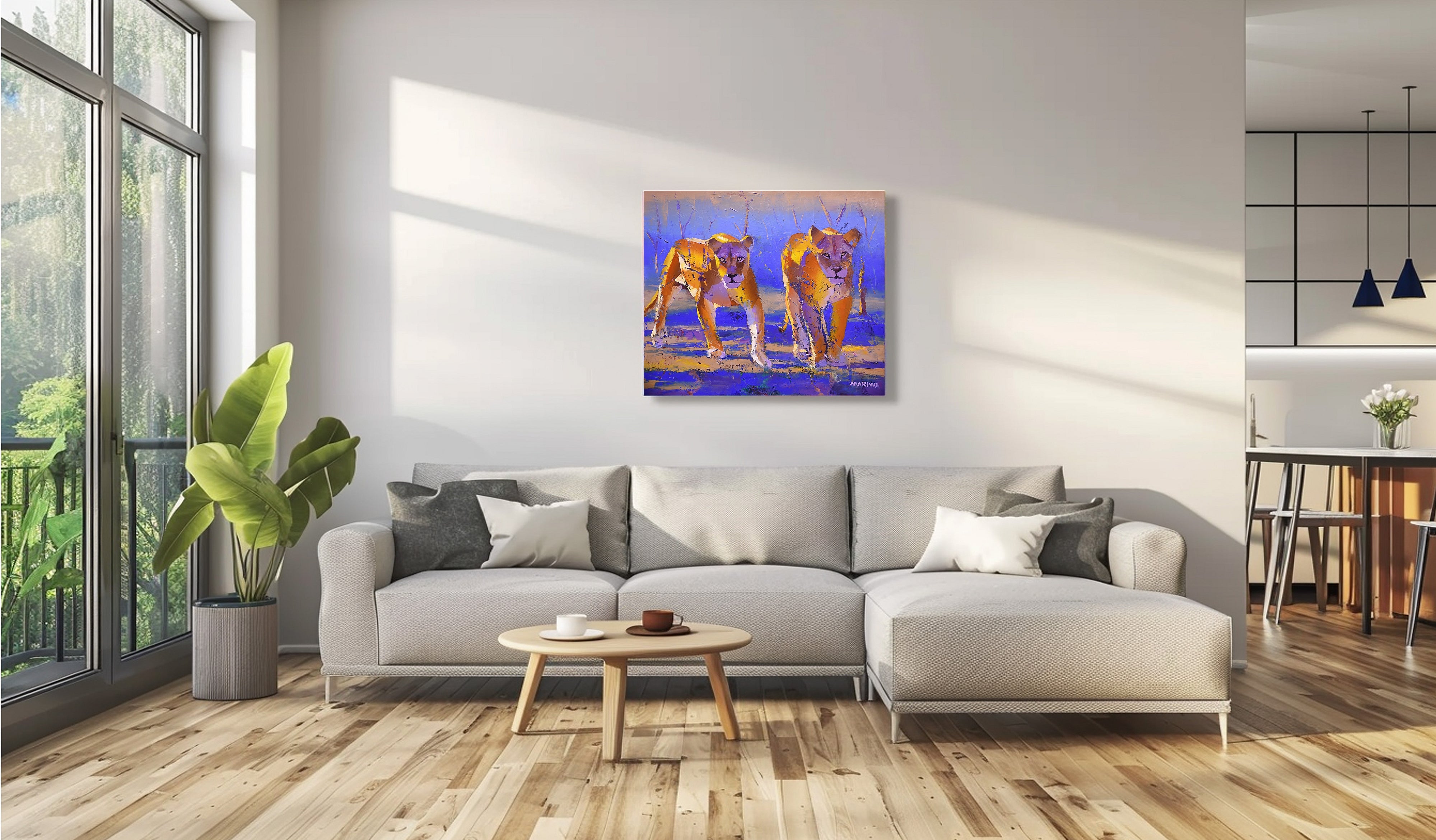 Morning Hunt 68x80cm Oil On Canvas