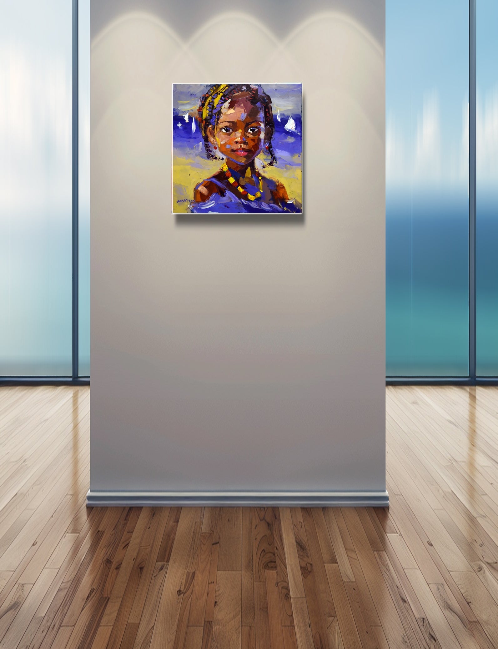 African Girl 3 50x50cm Oil on Canvas