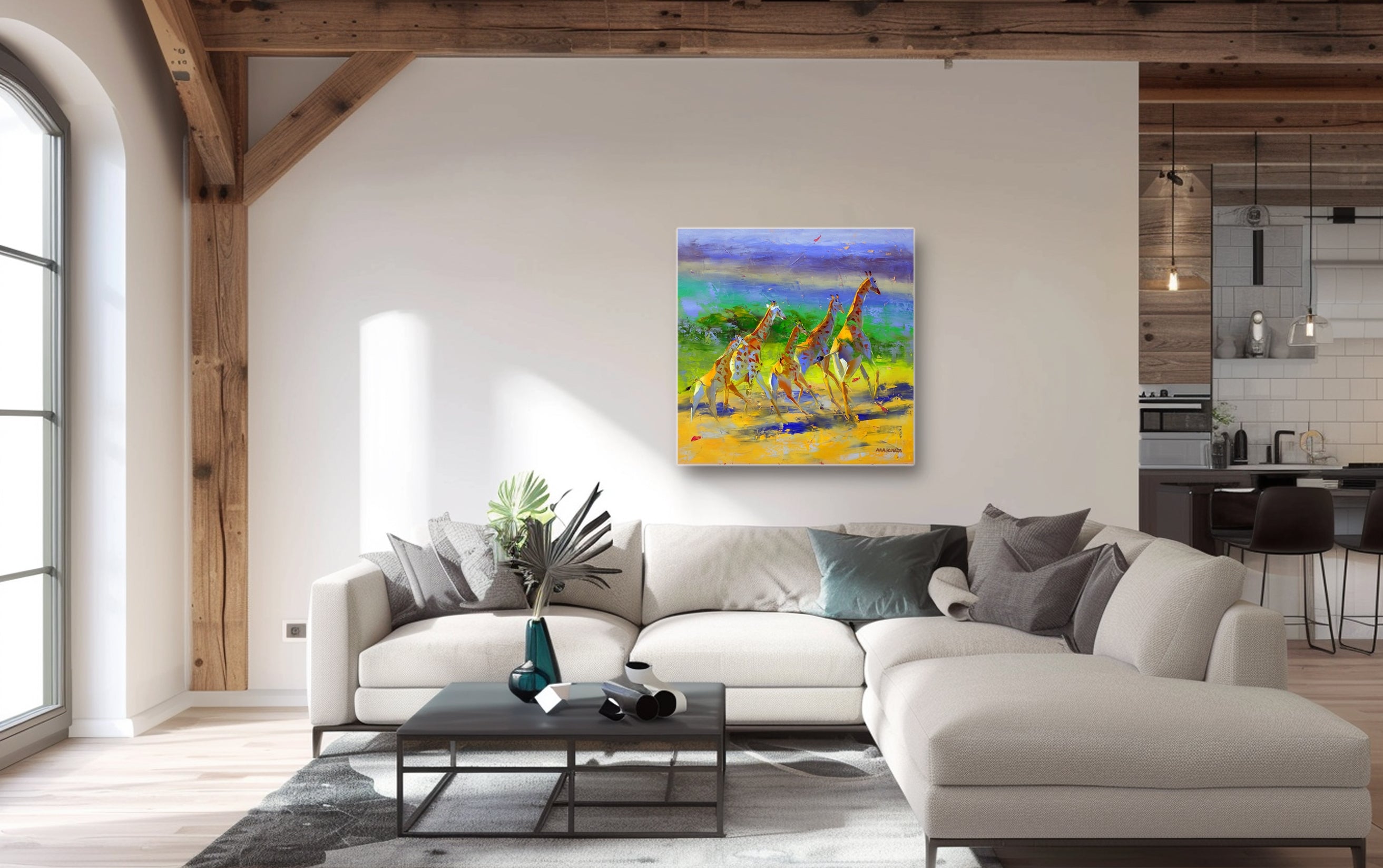 In Full Flight 100x100cm Acrylic on Canvas