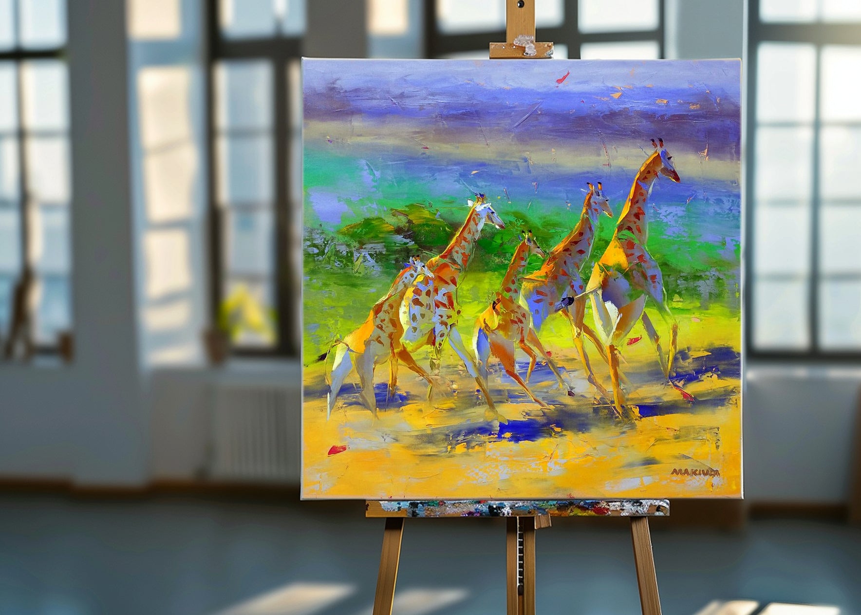 In Full Flight 100x100cm Acrylic on Canvas