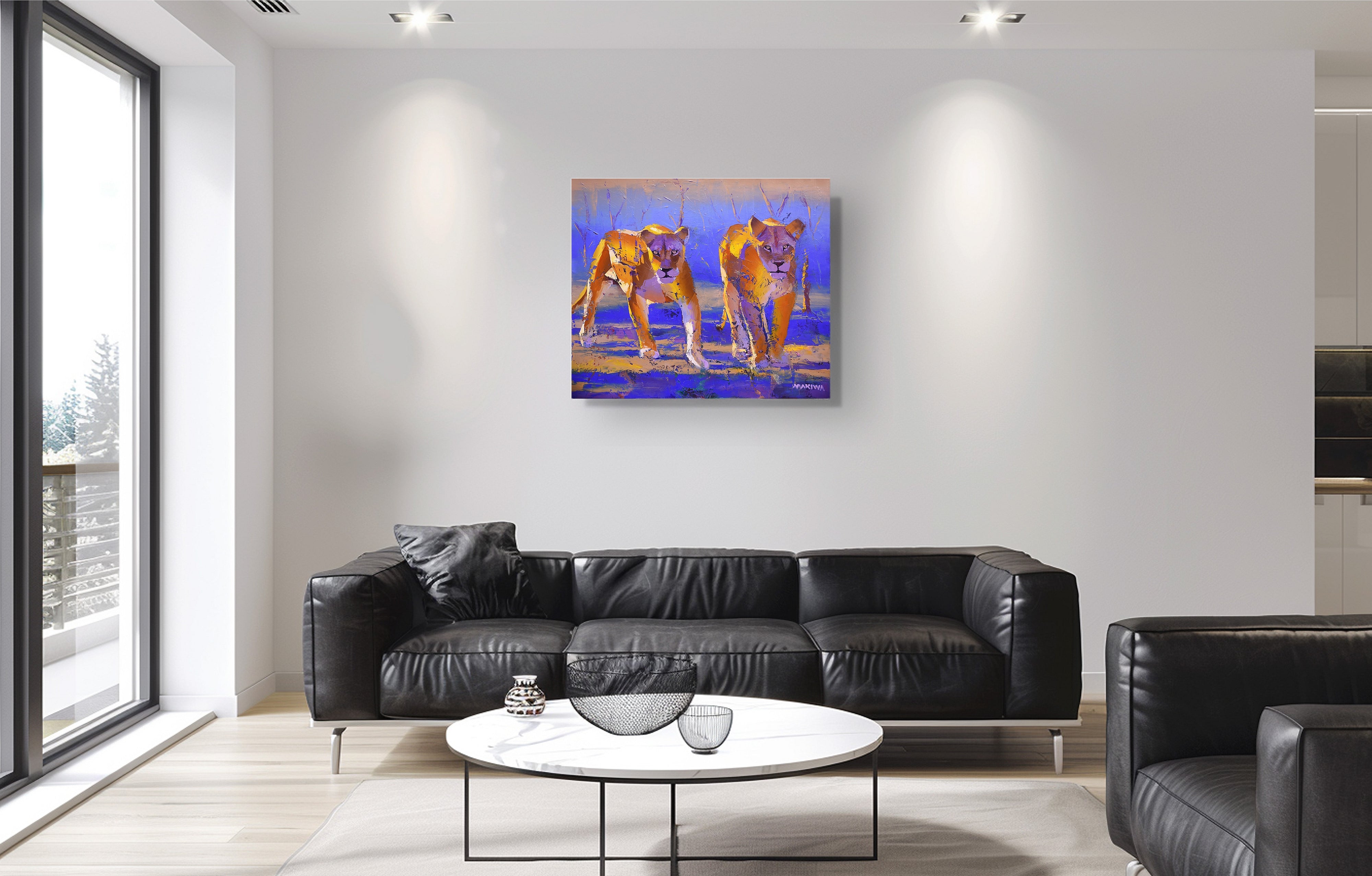 Morning Hunt 68x80cm Oil On Canvas