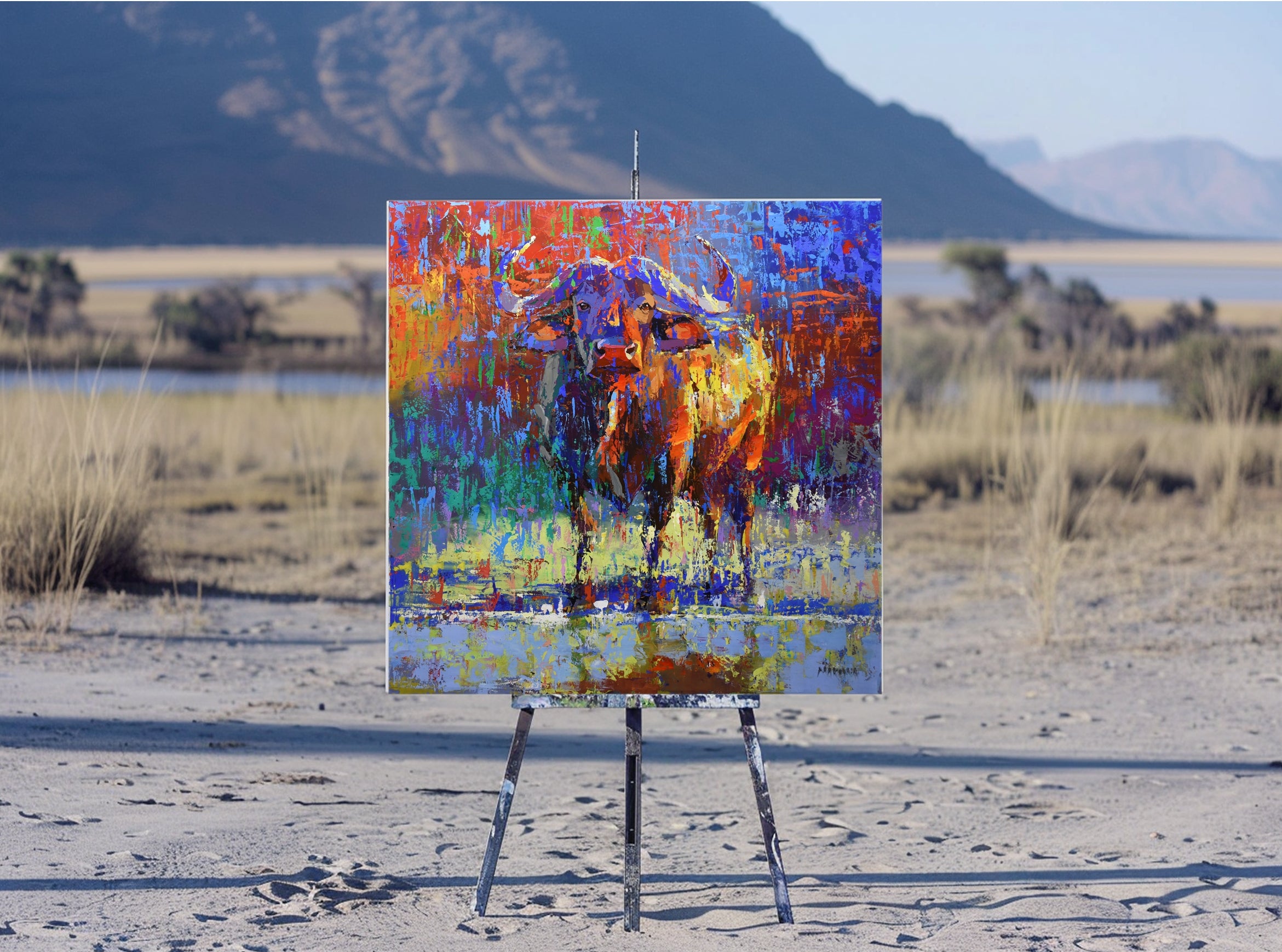 Painted Thunder 100x100cm Acrylic on Canvas