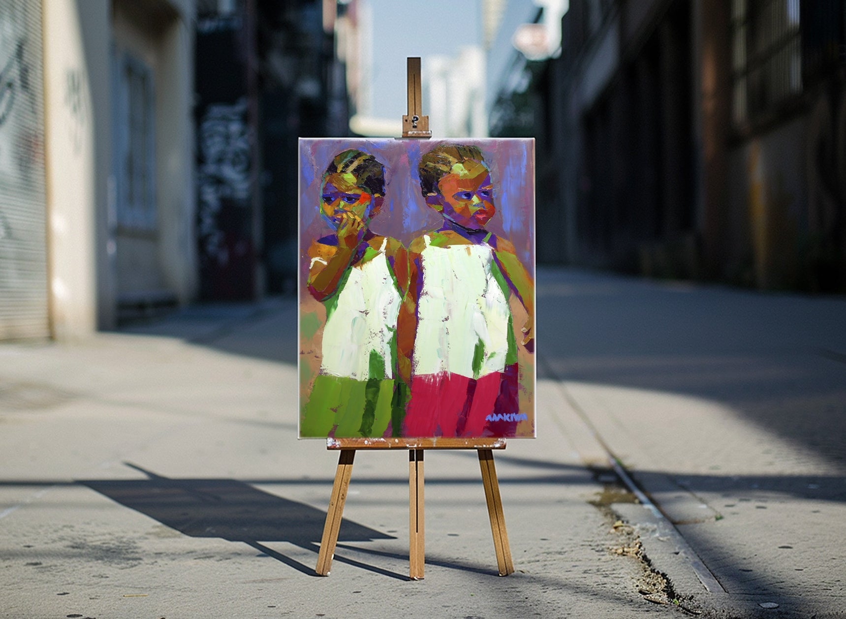 Sisters 71x56cm Oil on Canvas