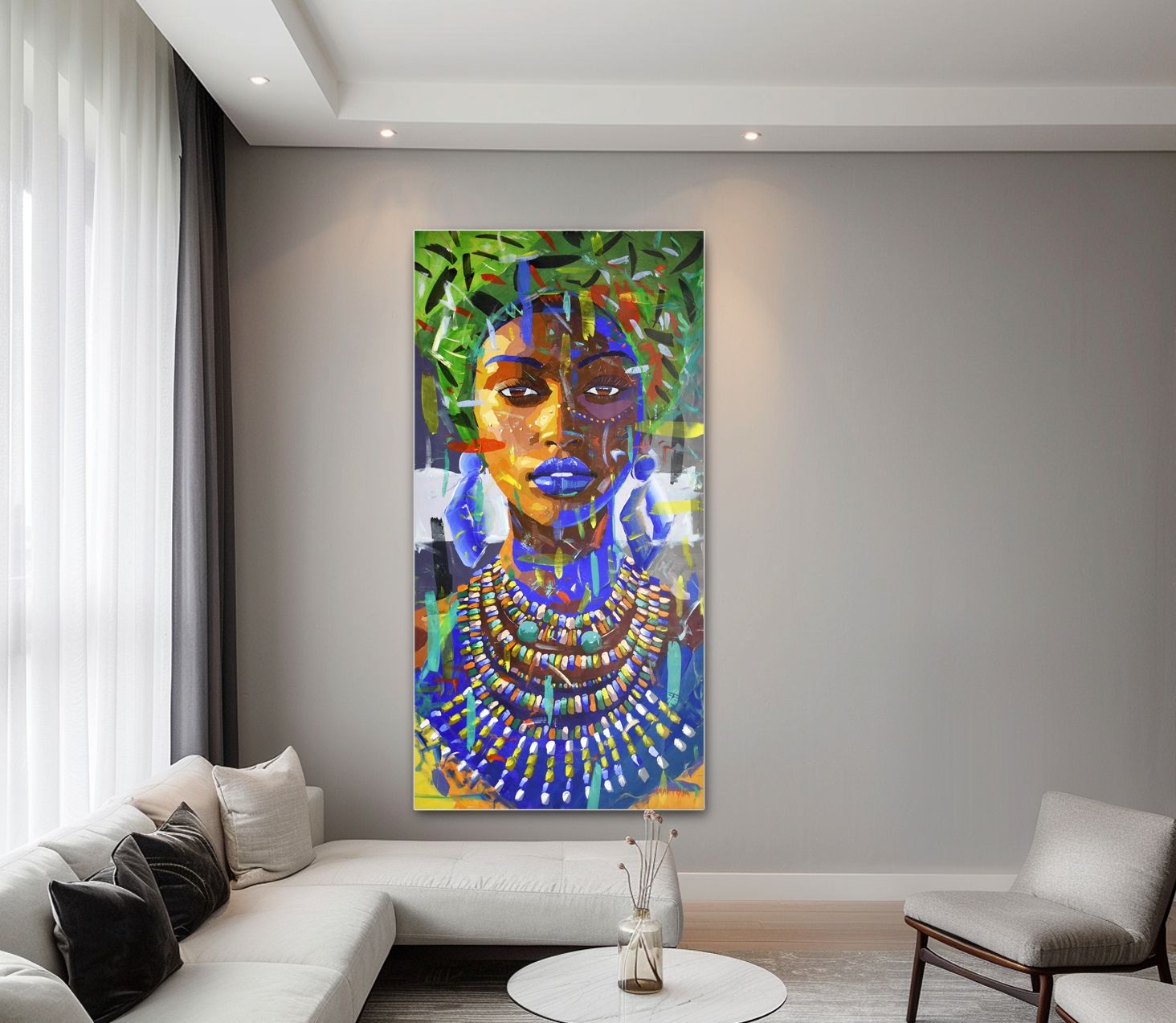 Beaded Elegance 200x100 cm Acrylic on Canvas