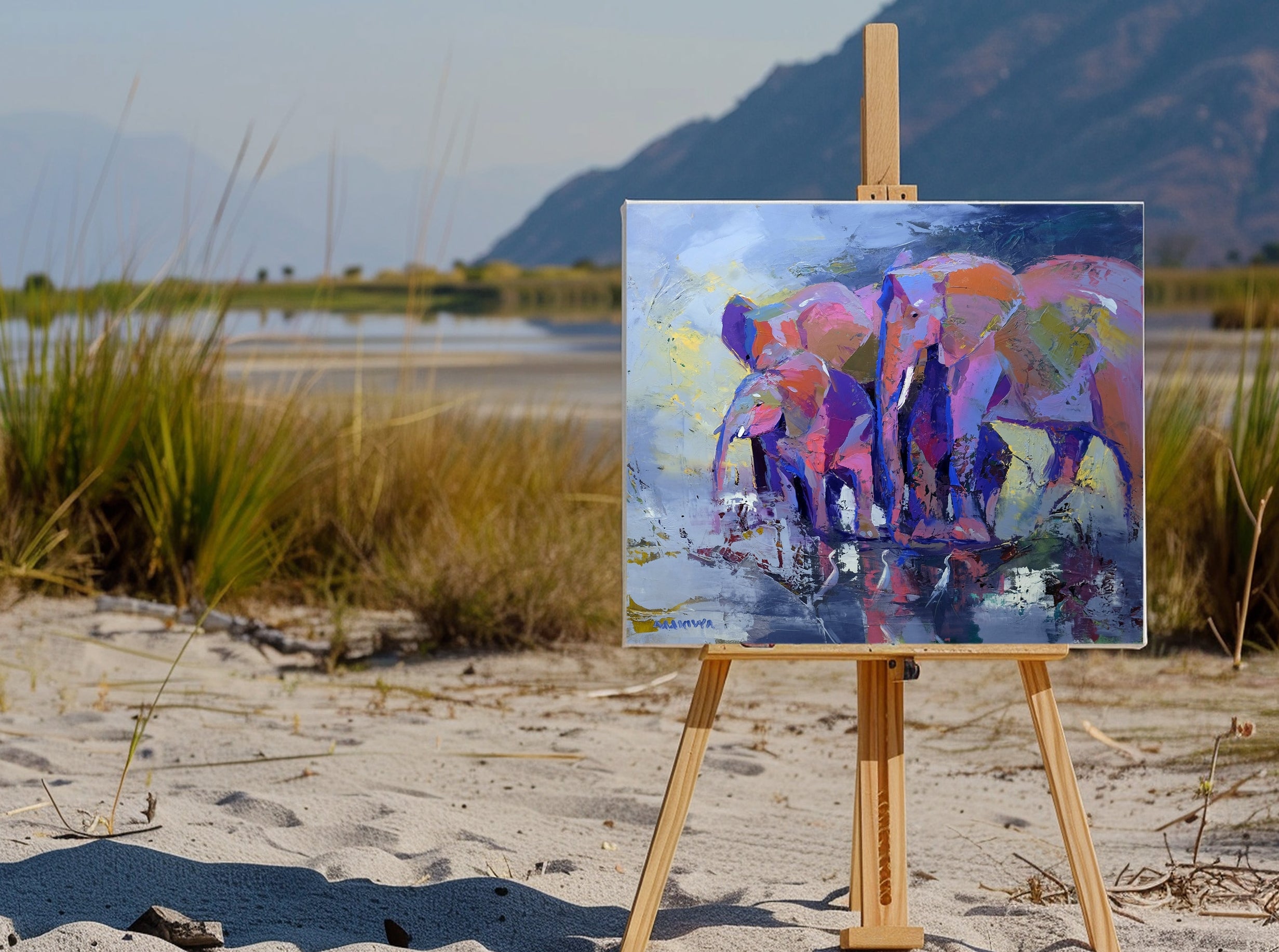 Family 68x80cm Oil on Canvas