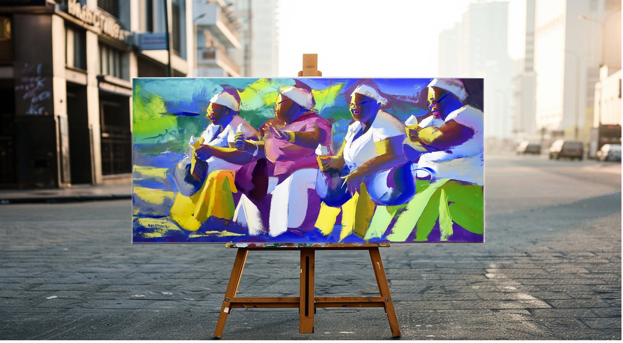 Ice Cream at Sunset 80x170cm Oil on Canvas