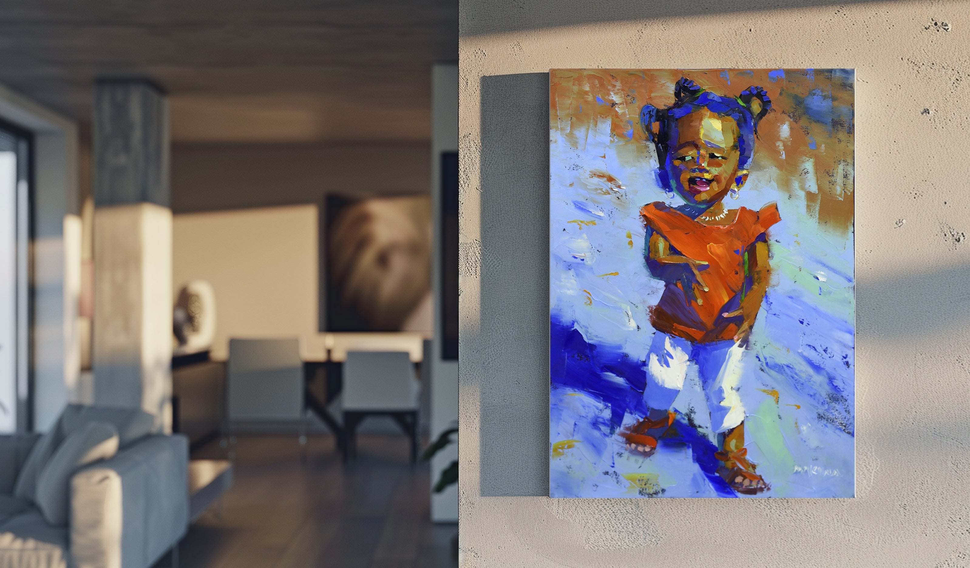 Happy Child 55x39cm Oil on Canvas
