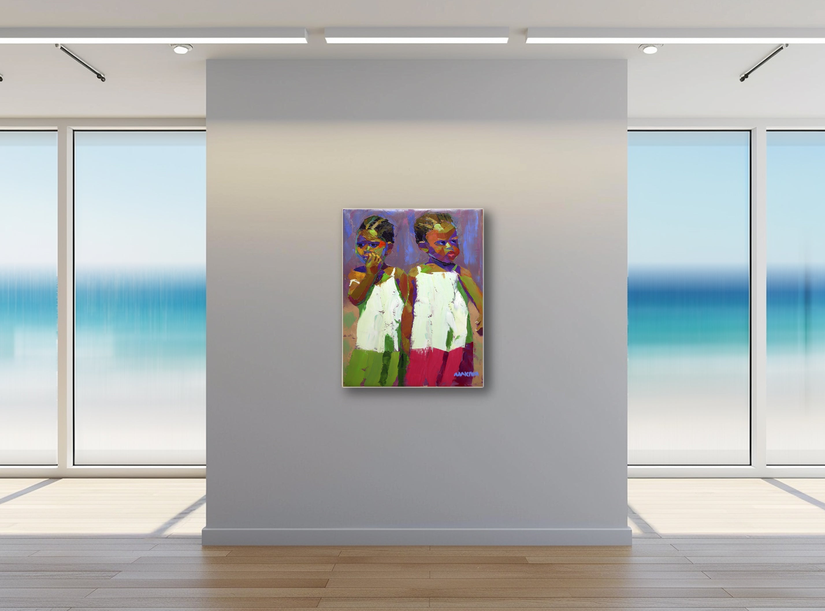 Sisters 71x56cm Oil on Canvas