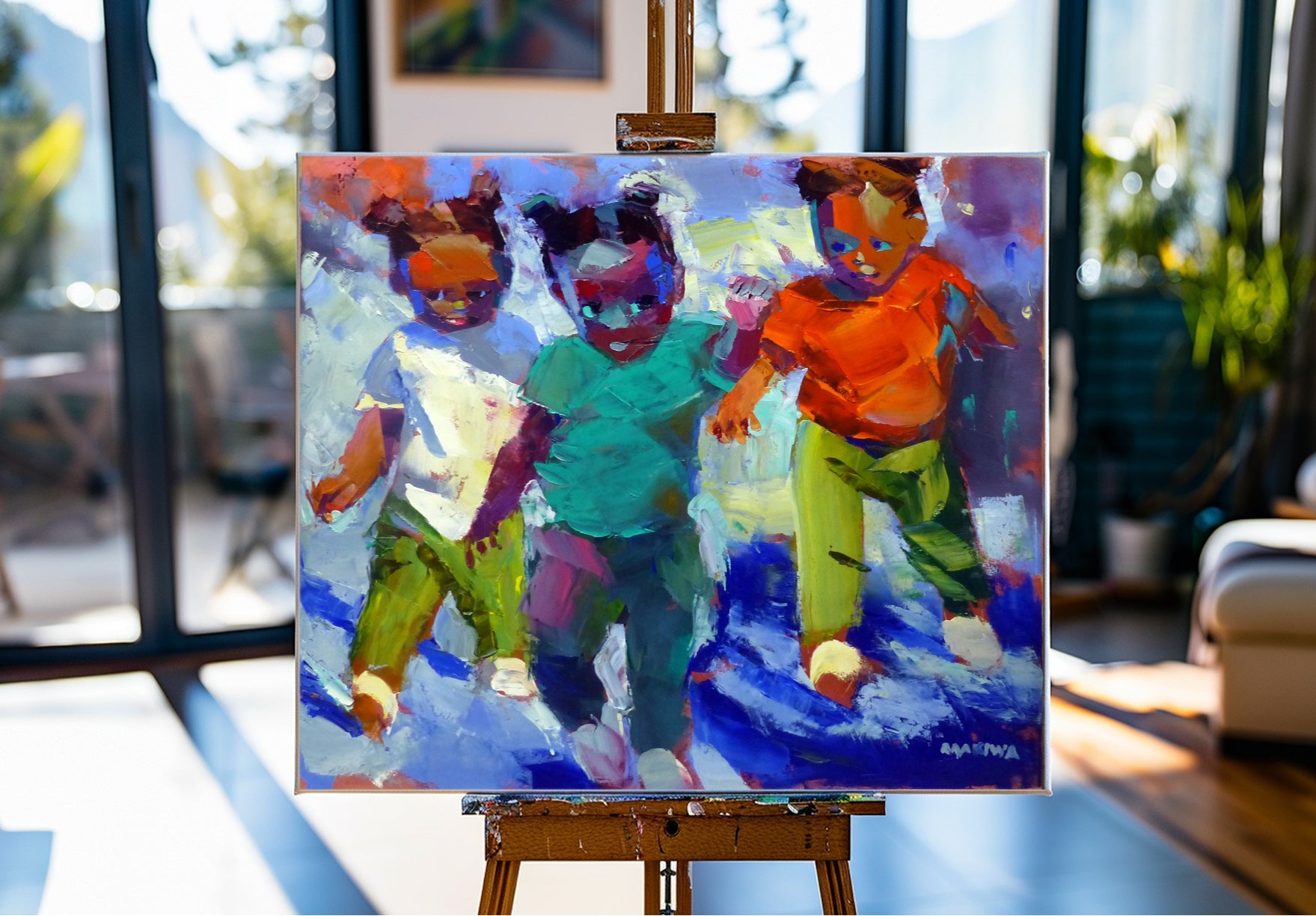 Happy Bambinos 68x80cm Oil on Canvas