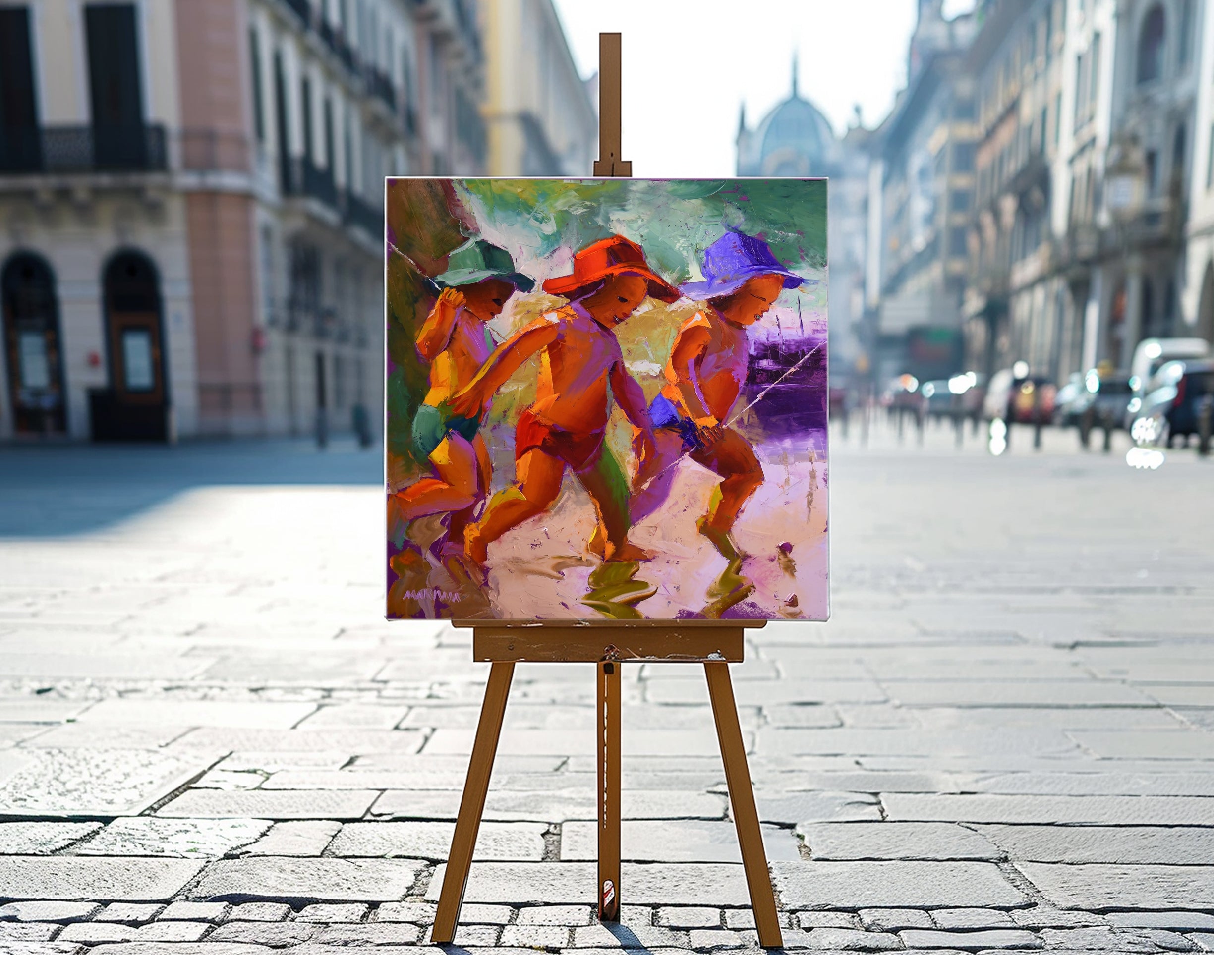 Gone Fishing 80x80cm Oil on Canvas