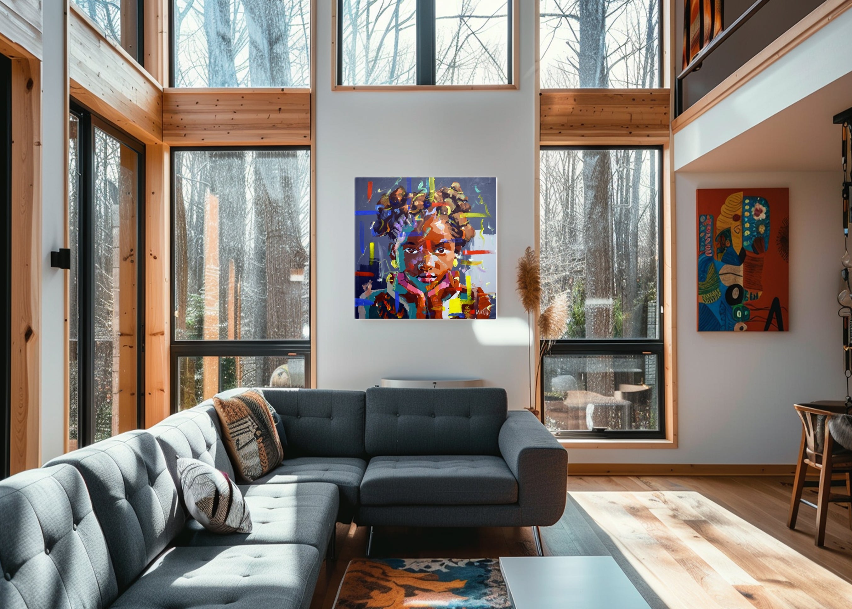 Pondering Child 100x100cm Acrylic on Canvas