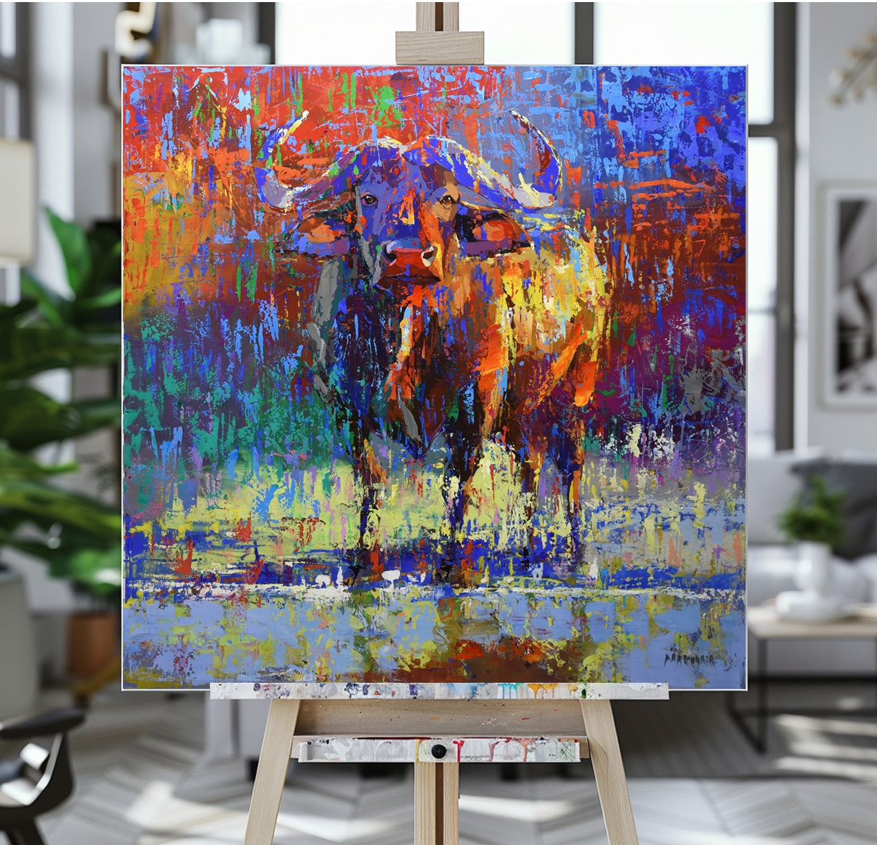 Painted Thunder 100x100cm Acrylic on Canvas