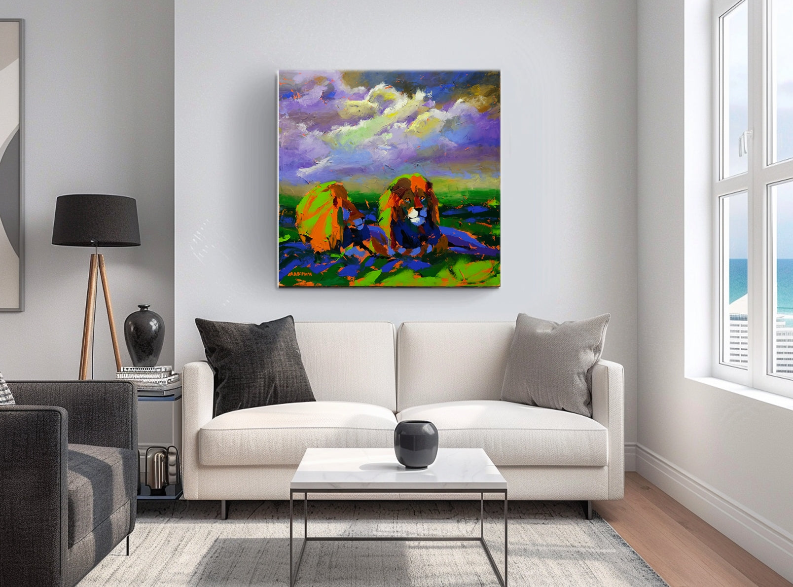 The Brothers at Sunset 100x100cm Acrylic on Canvas