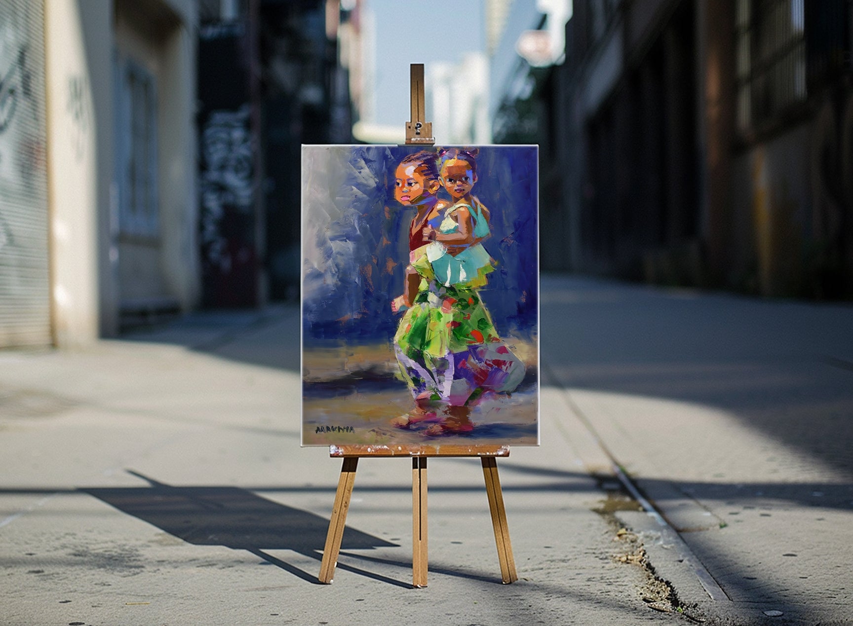Siblings 71x56cm Oil on Canvas