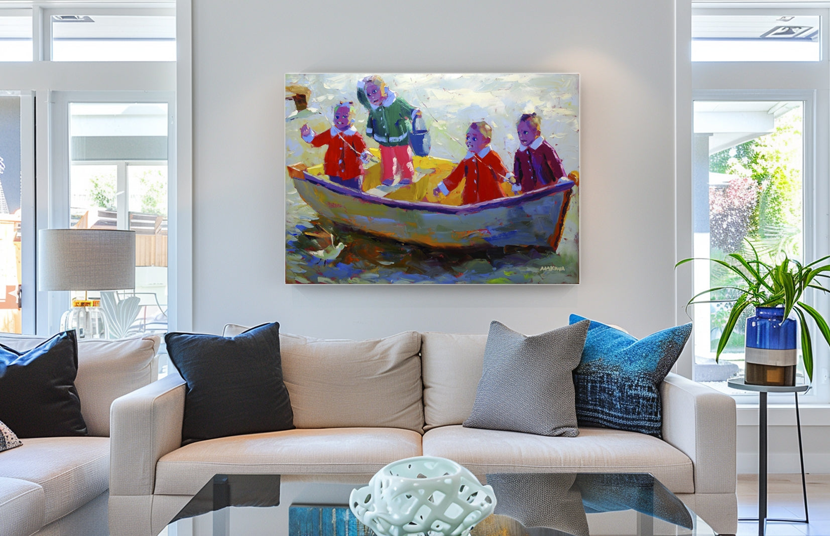 Going Fishing 100x140cm Oil on Canvas