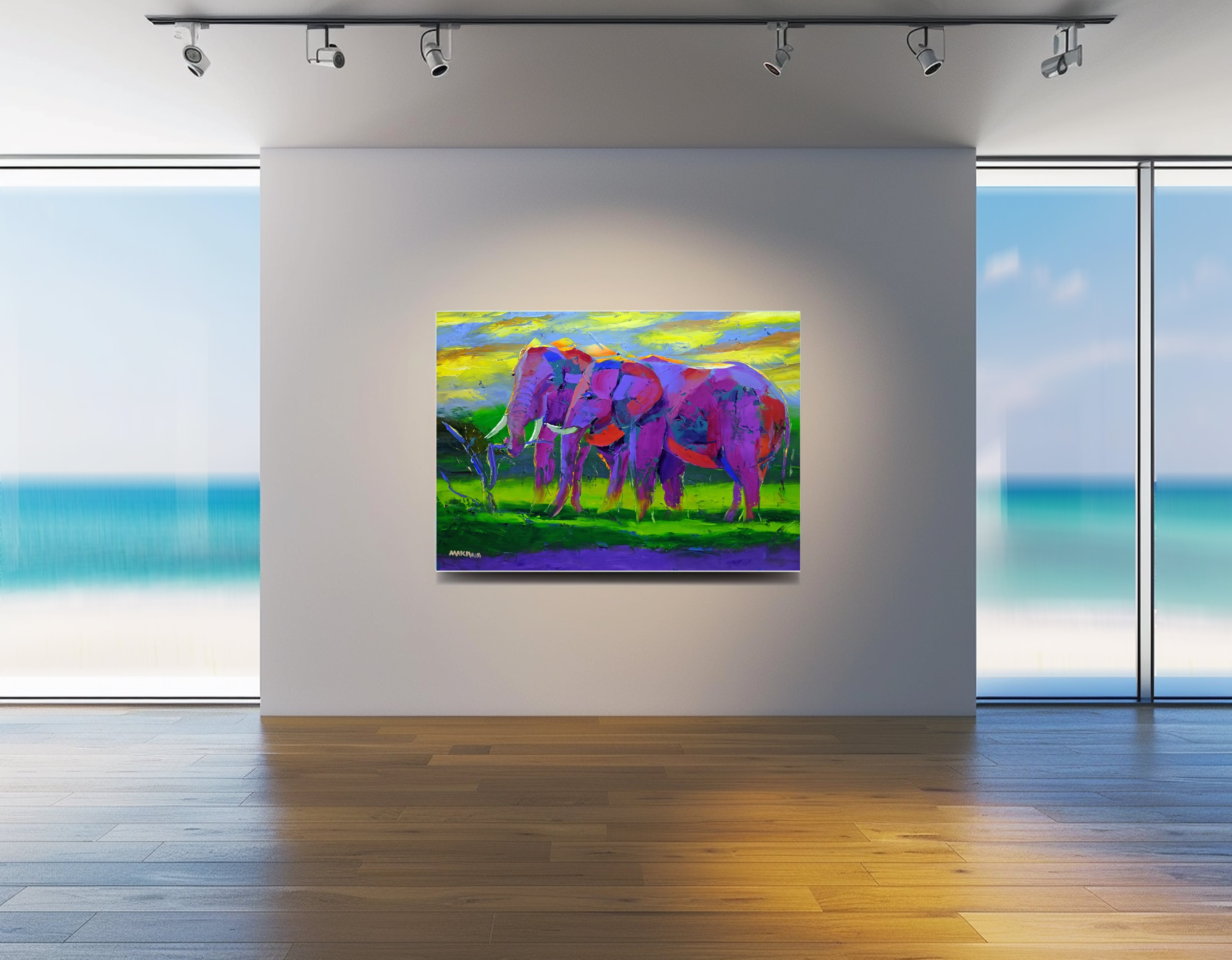 Sunset Bulls 100x140cm Oil on Canvas