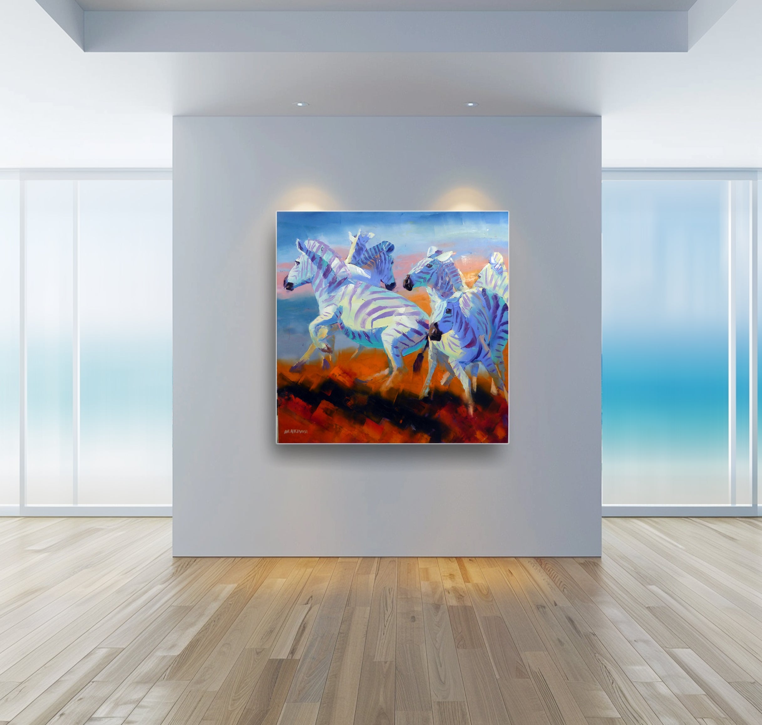 On High Alert 120x120cm Oil on Canvas