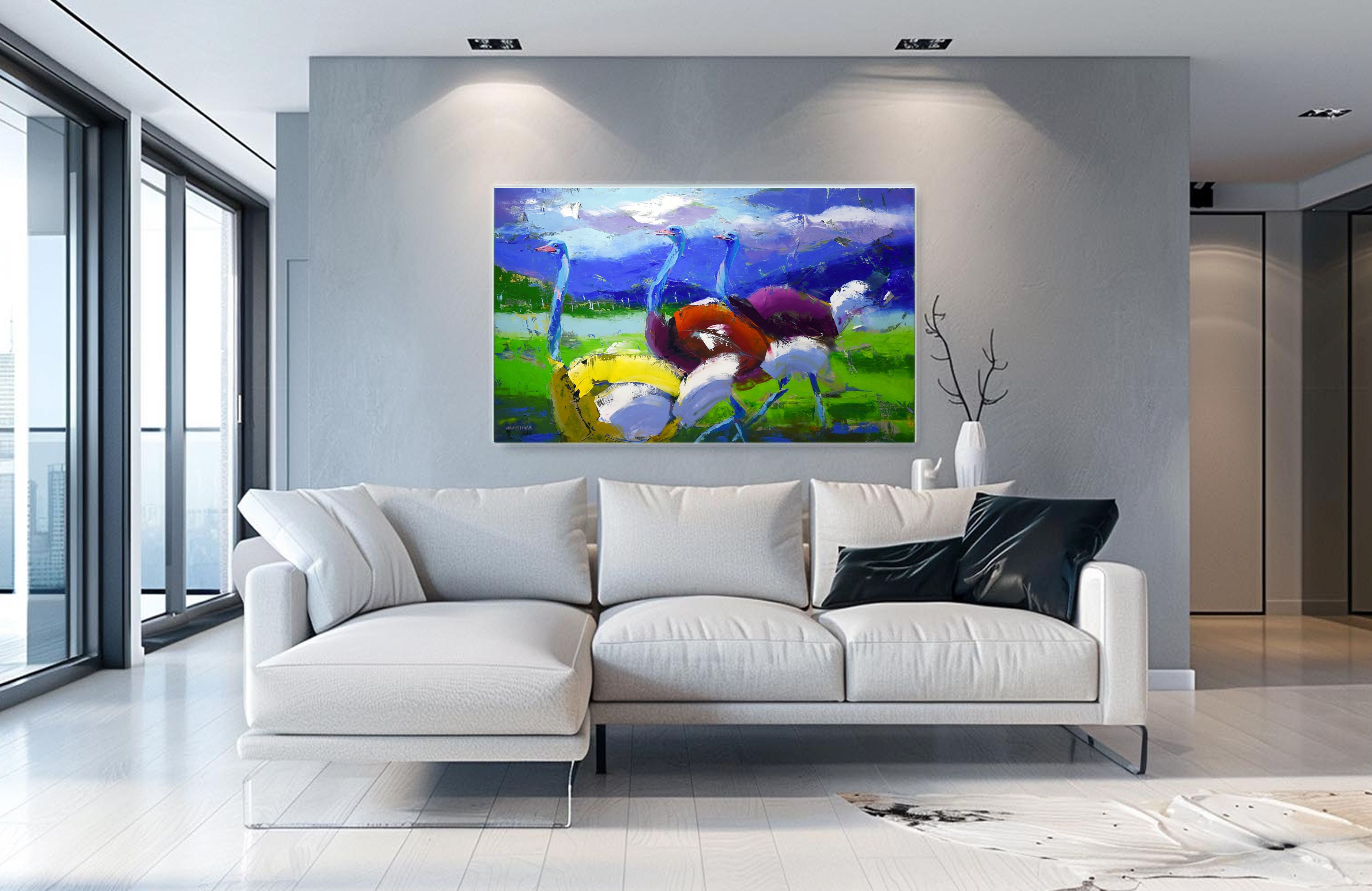 Painted Strides 85x140cm Oil On Canvas