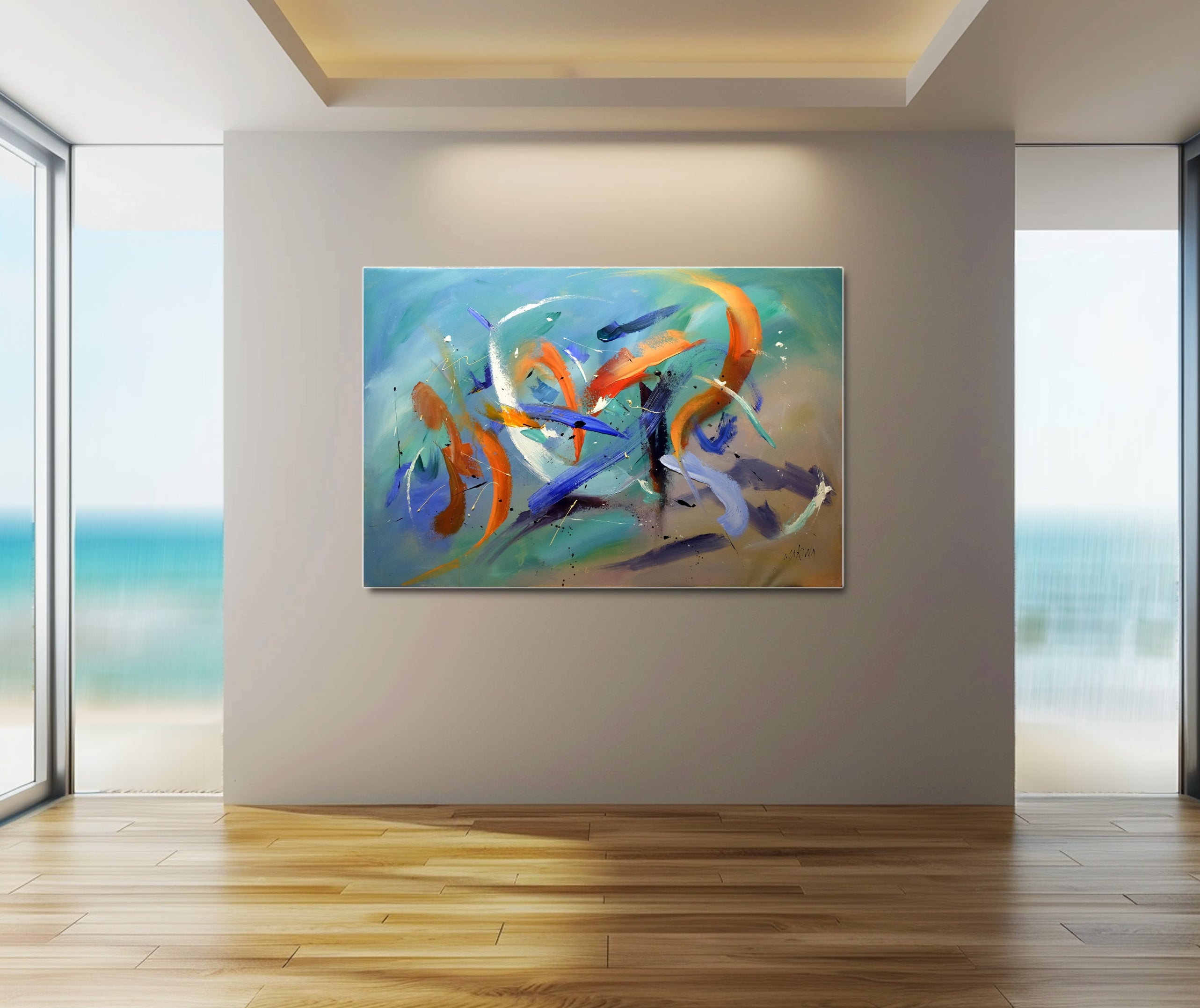 Ocean Depths 120x80cm Acrylic on Canvas