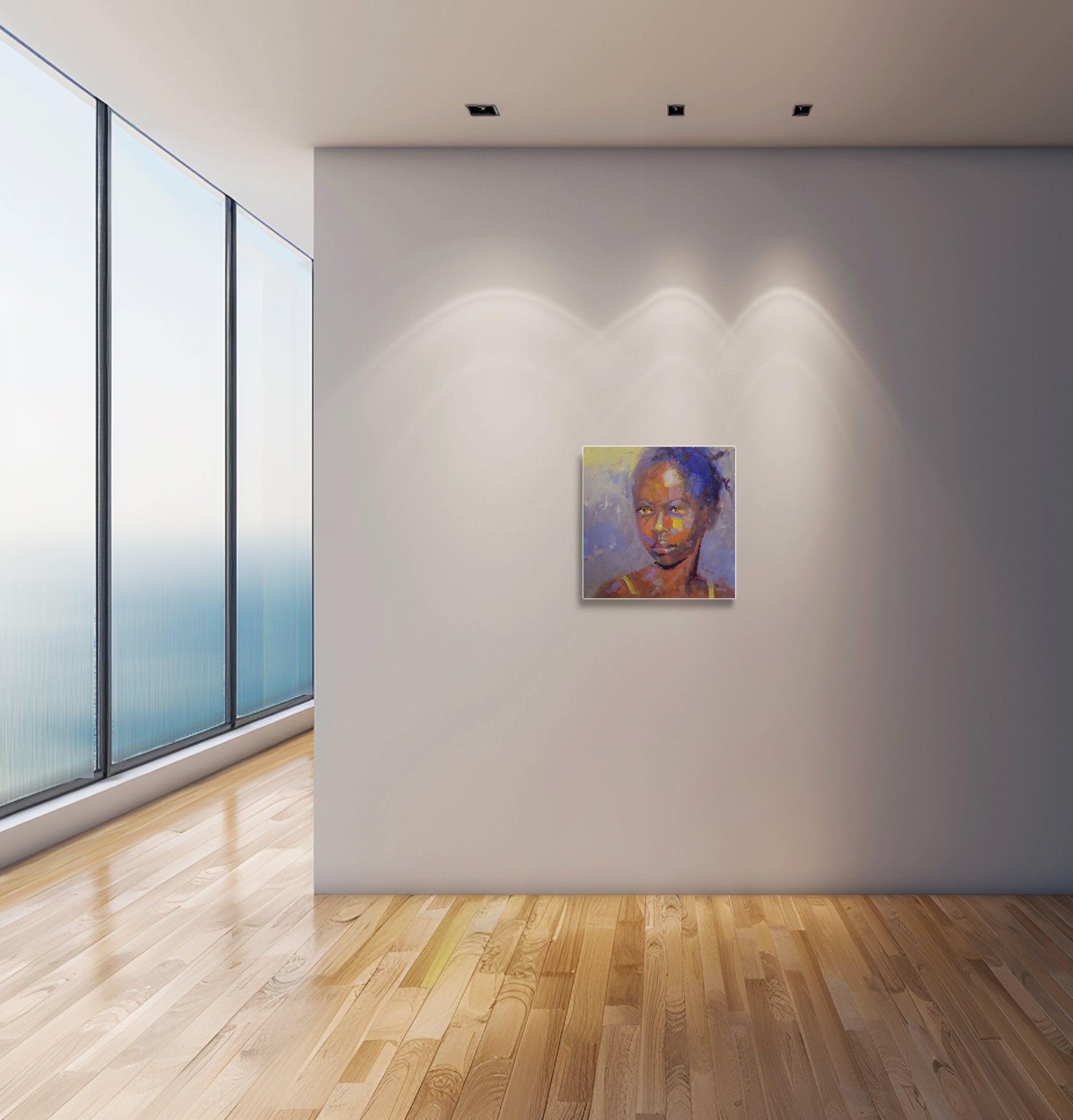 Sunset Girl 55x55cm Oil on Canvas