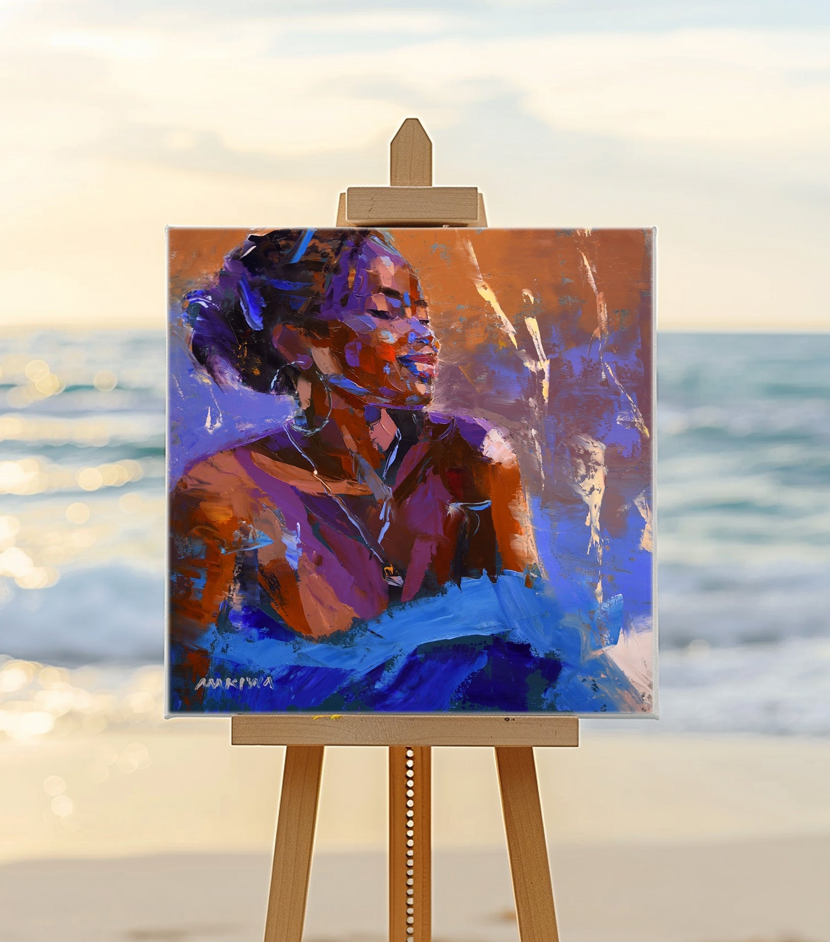 African Queen 1 40x40cm Oil on Canvas