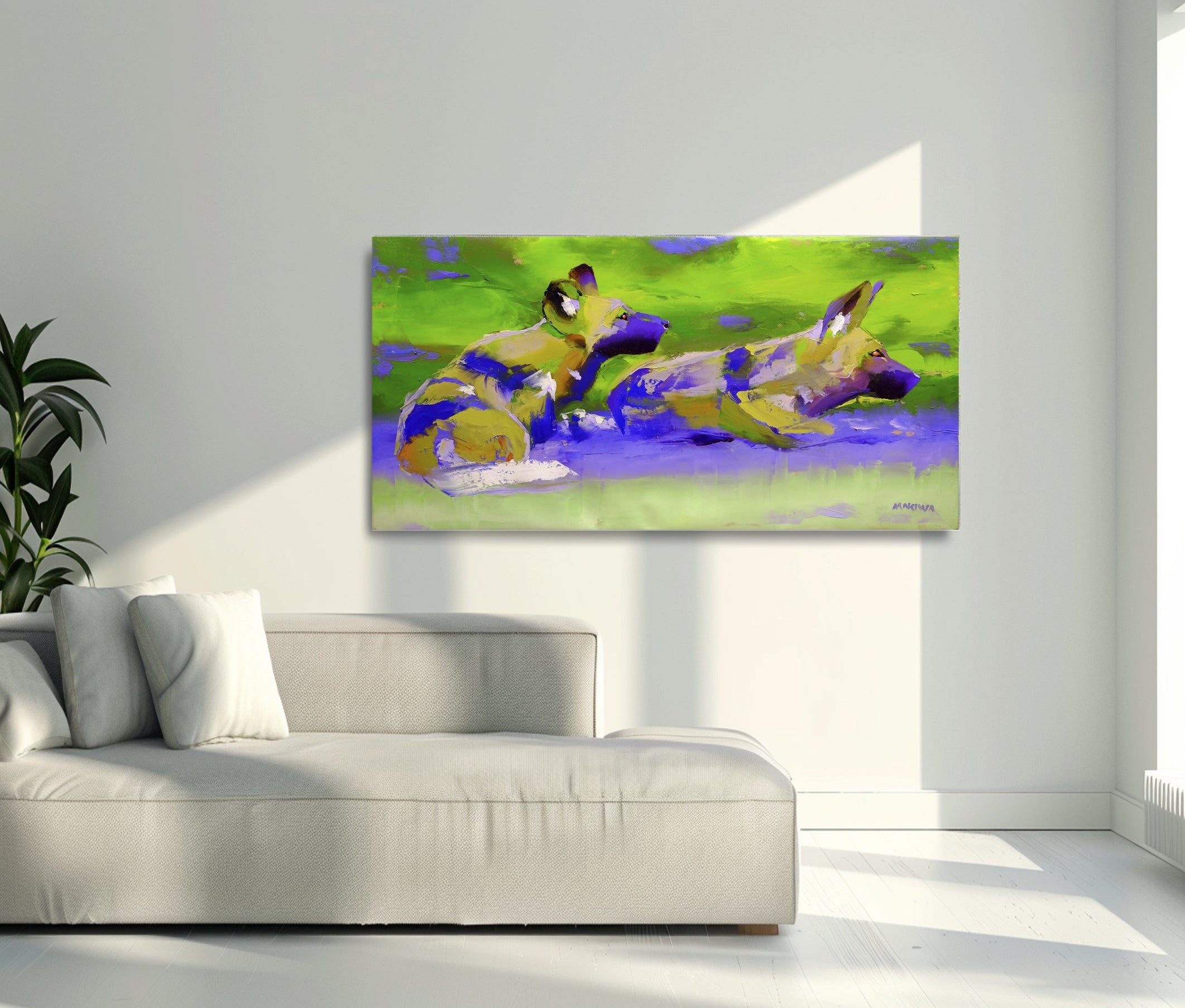 Greens 60x120cm Oil on Canvas