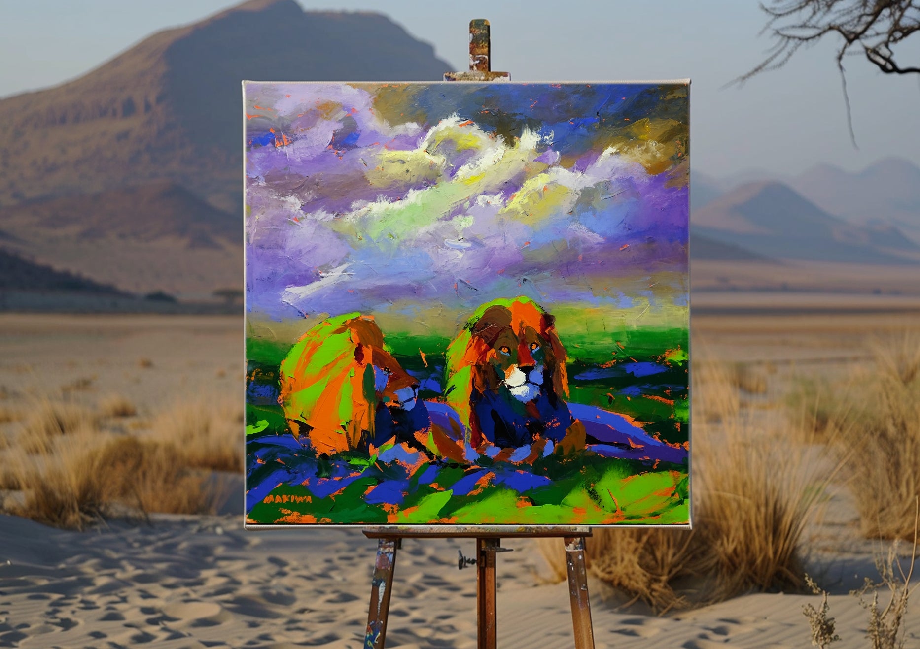 The Brothers at Sunset 100x100cm Acrylic on Canvas