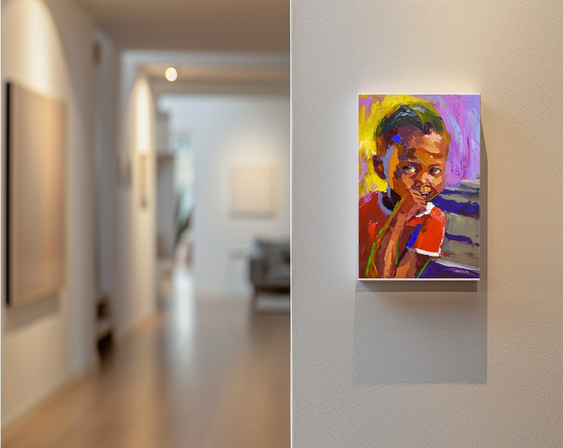 In His Own World 30x20cm Oil On Canvas