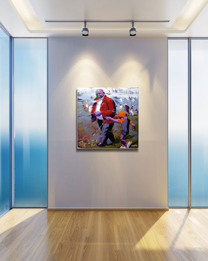 Father and Son 80x80cm Oil On Canvas