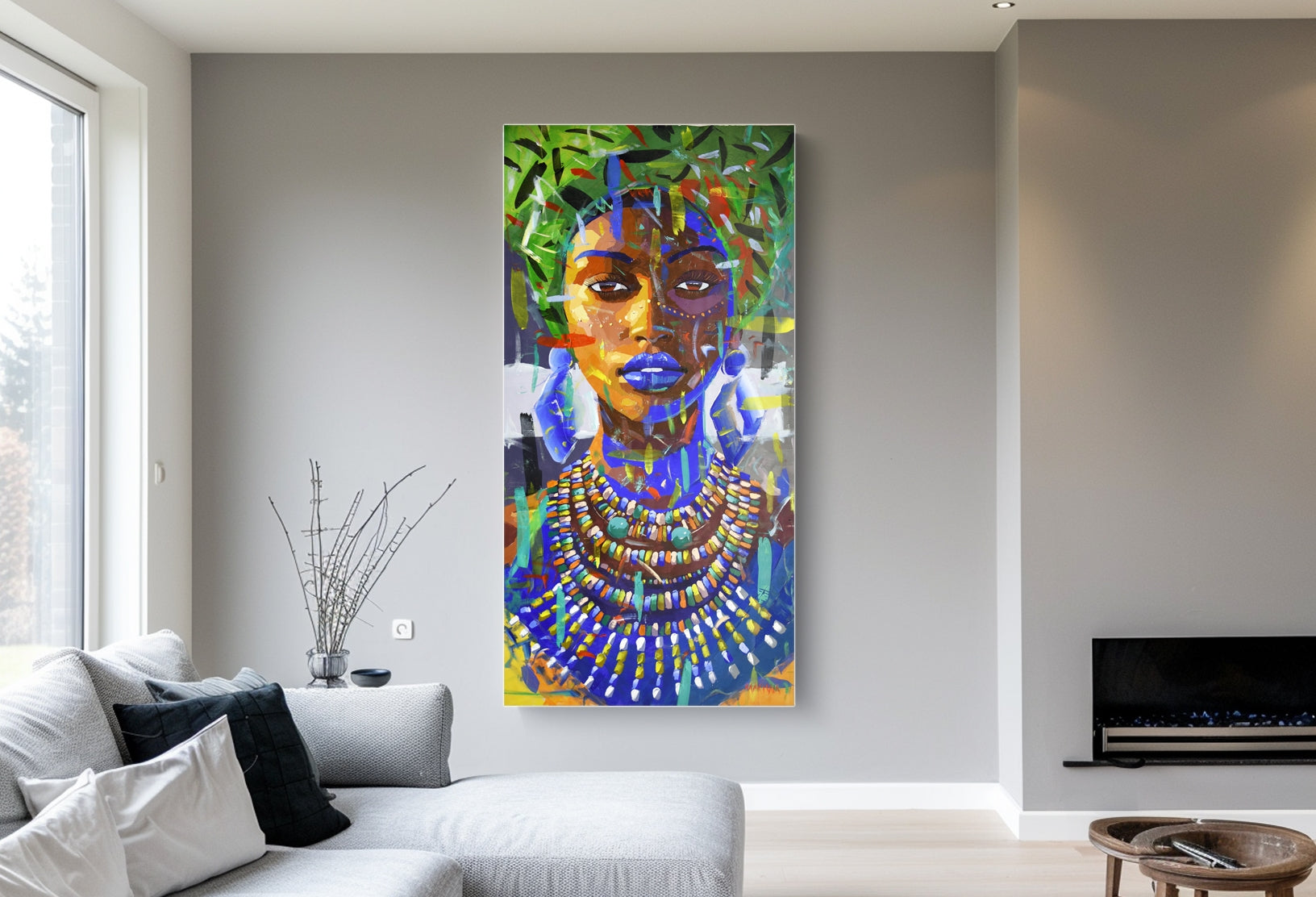 Beaded Elegance 200x100cm Acrylic on Canvas