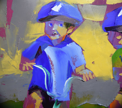 Pedal Parade 80x180cm Oil On Canvas