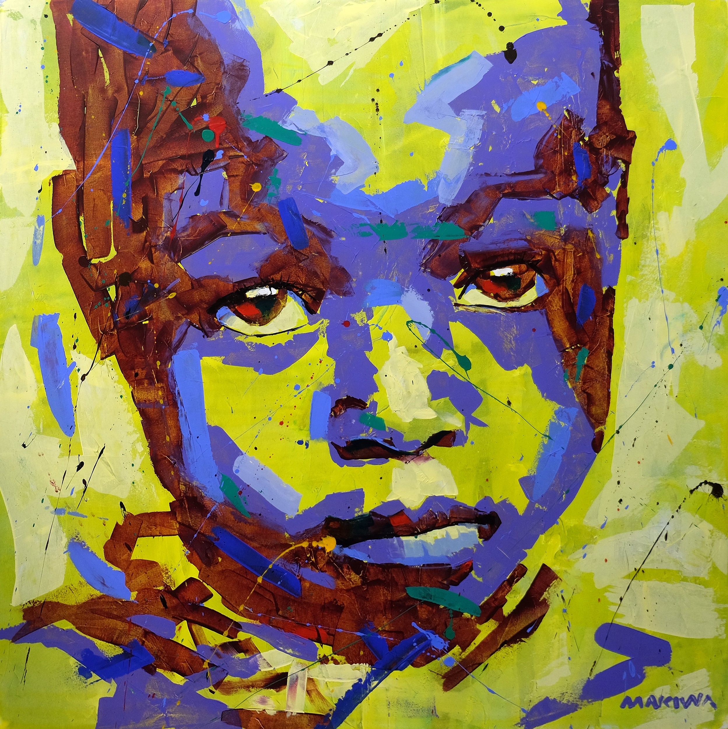 African Child 100x100cm Acrylic on Canvas