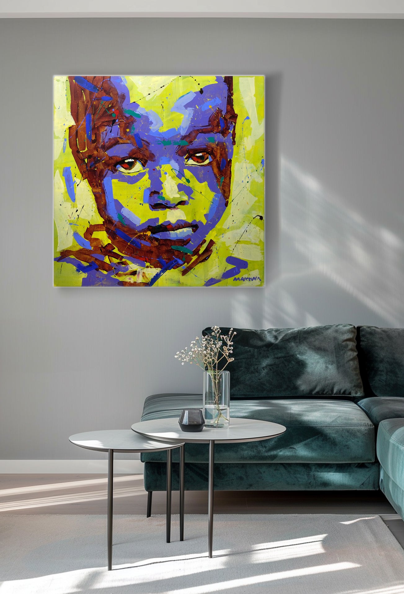 African Child 100x100cm Acrylic on Canvas