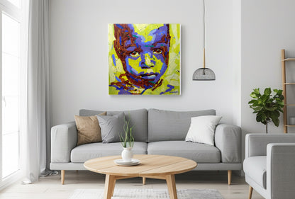 African Child 100x100cm Acrylic on Canvas