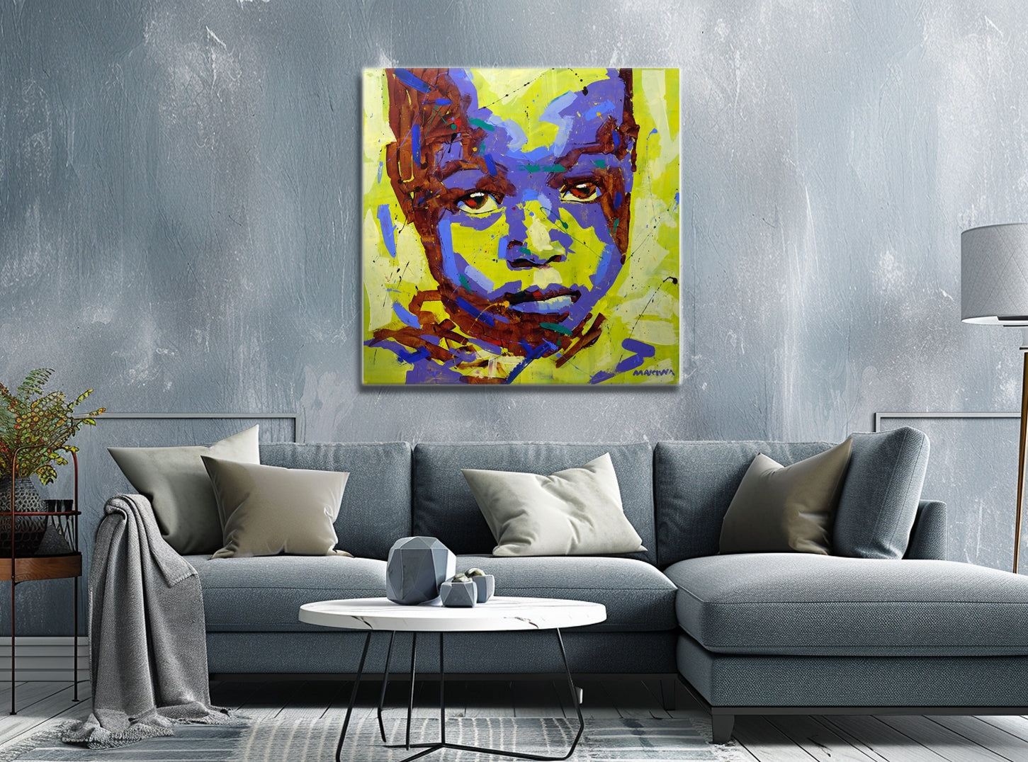 African Child 100x100cm Acrylic on Canvas