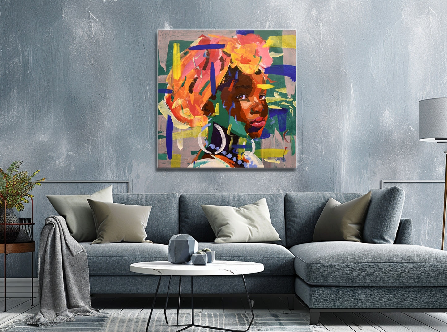 African Girl 100x100cm Acrylic on Canvas