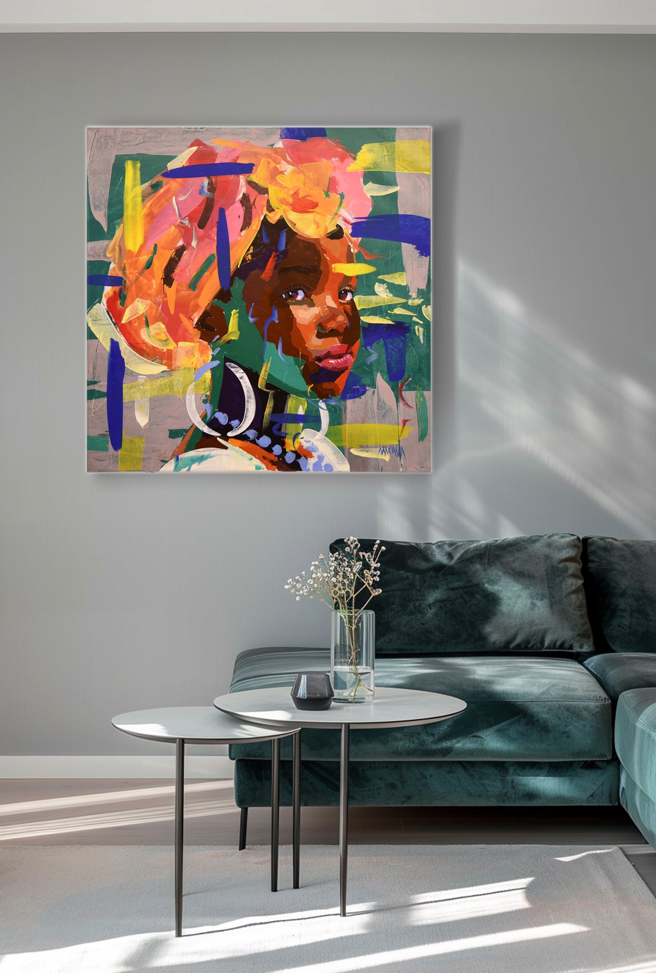 African Girl 100x100cm Acrylic on Canvas