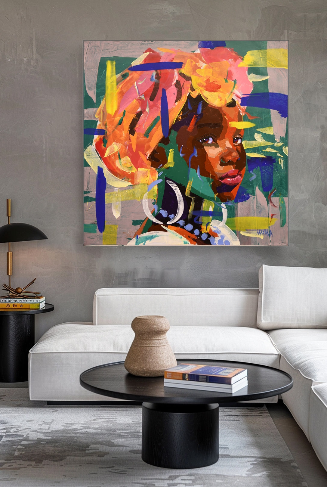 African Girl 100x100cm Acrylic on Canvas