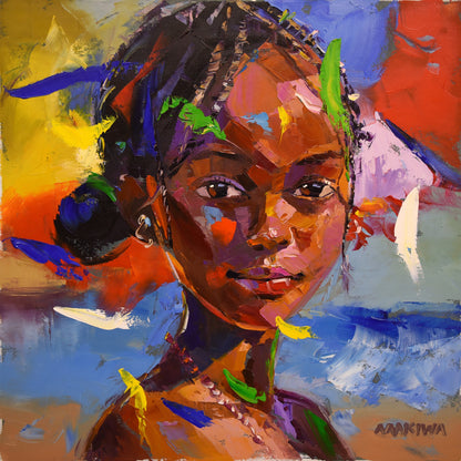 African Girl 2 50x50cm Oil on Canvas