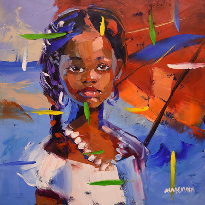 African Girl 8 50x50cm Oli On Canvas